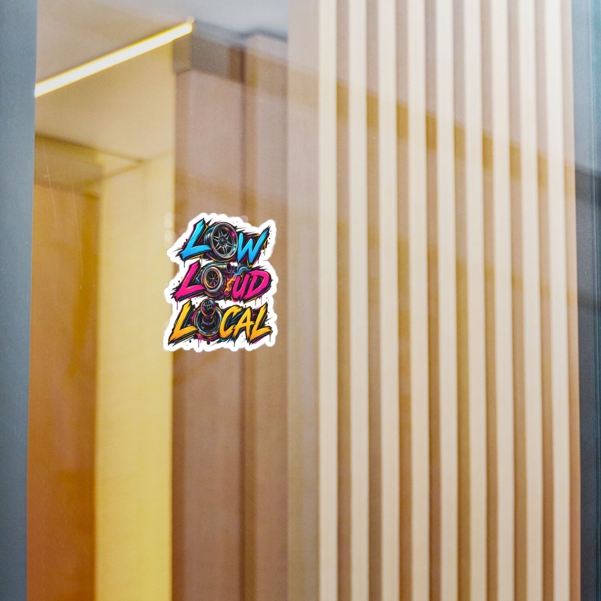 'Low Loud Local' Kiss-Cut Vinyl Sticker — Car Audio & Bass Lovers Decal