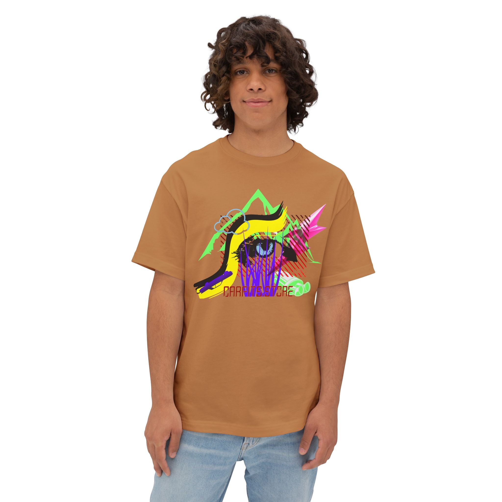 Neon Eye Boxy Tee — Retro Roadside Art Graphic Tee
