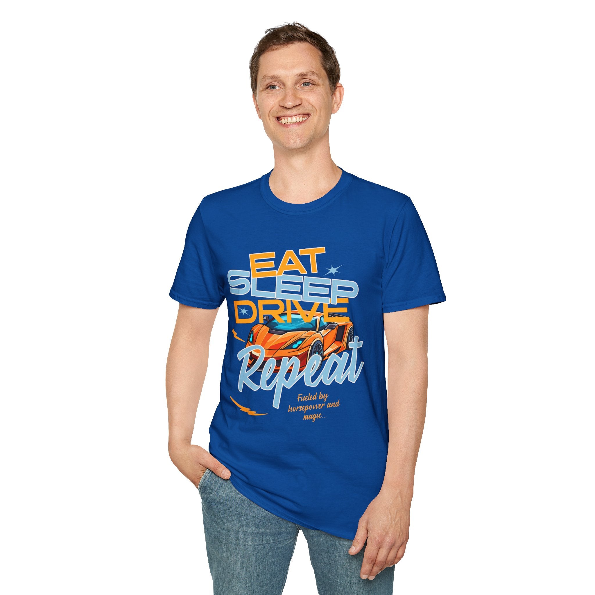 Eat Sleep Drive Repeat T-Shirt — Racing Car Graphic Tee for Motorsport Fans