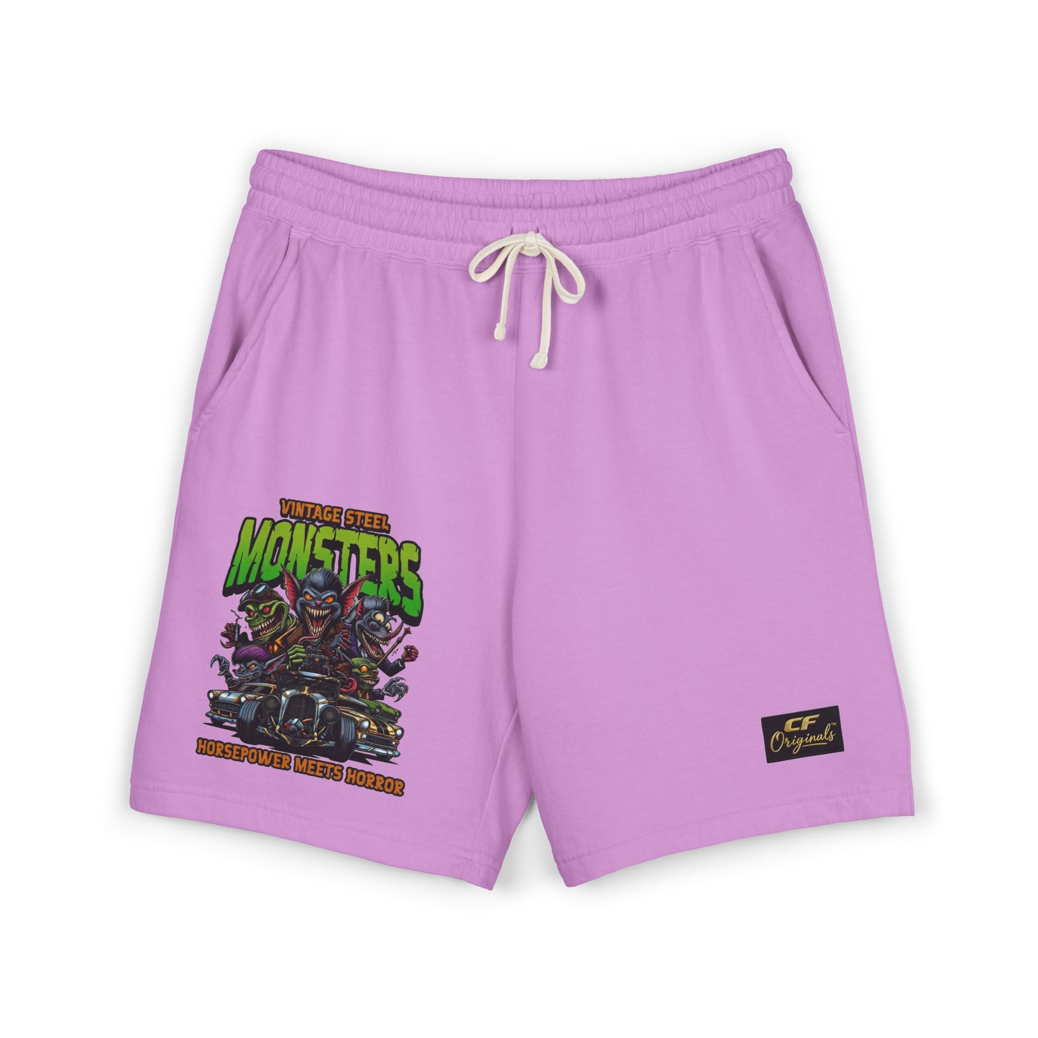 Monster Crew Sweat Shorts — Graphic Fleece Lounge Shorts