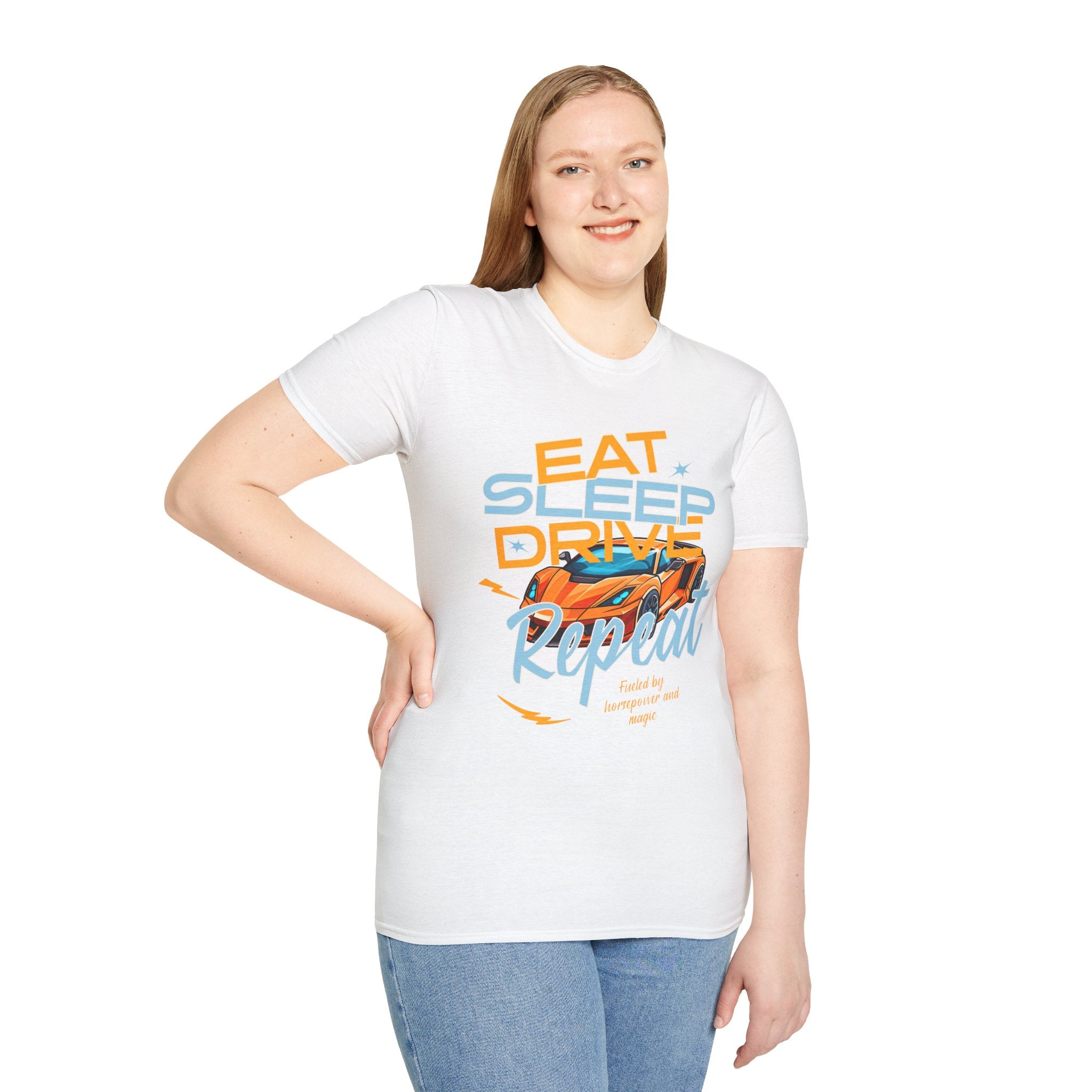 Eat Sleep Drive Repeat T-Shirt — Racing Car Graphic Tee for Motorsport Fans