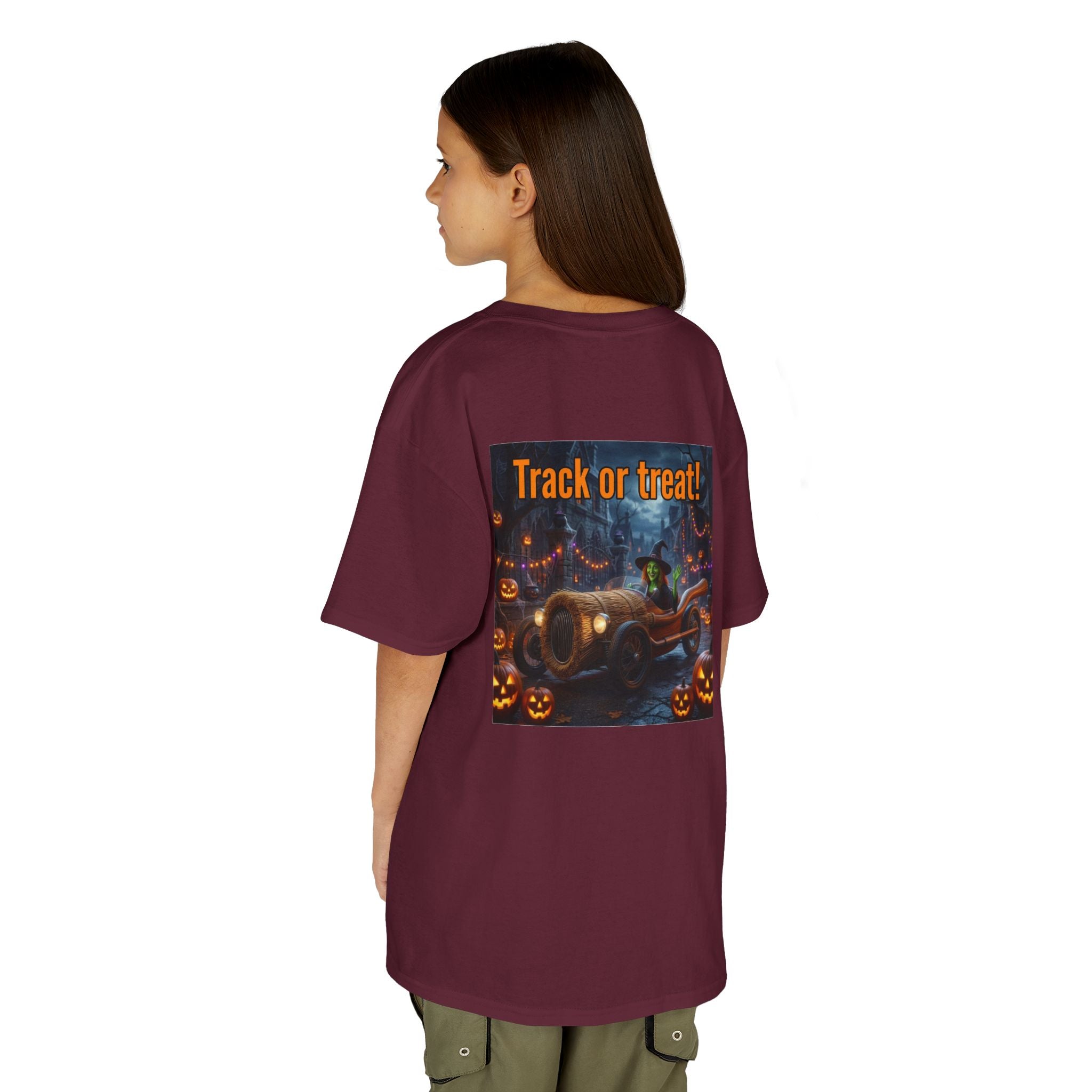 'Track or Treat!' Halloween Racing Car - Kid's Tee Shirt