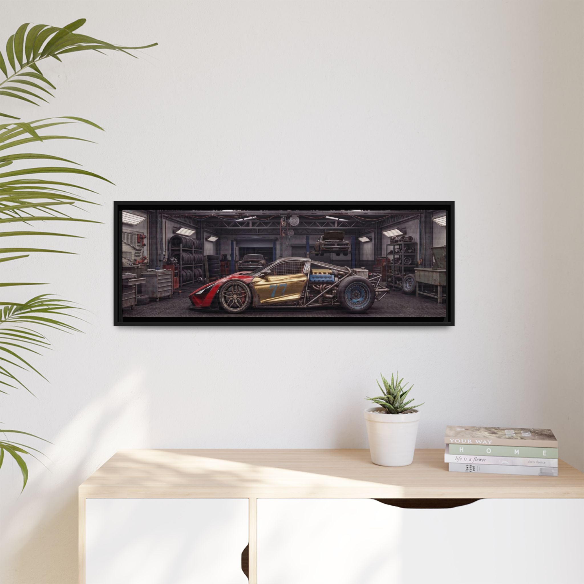 Framed Matte Canvas Supercar Rat Rod - Car Garage Wall Art