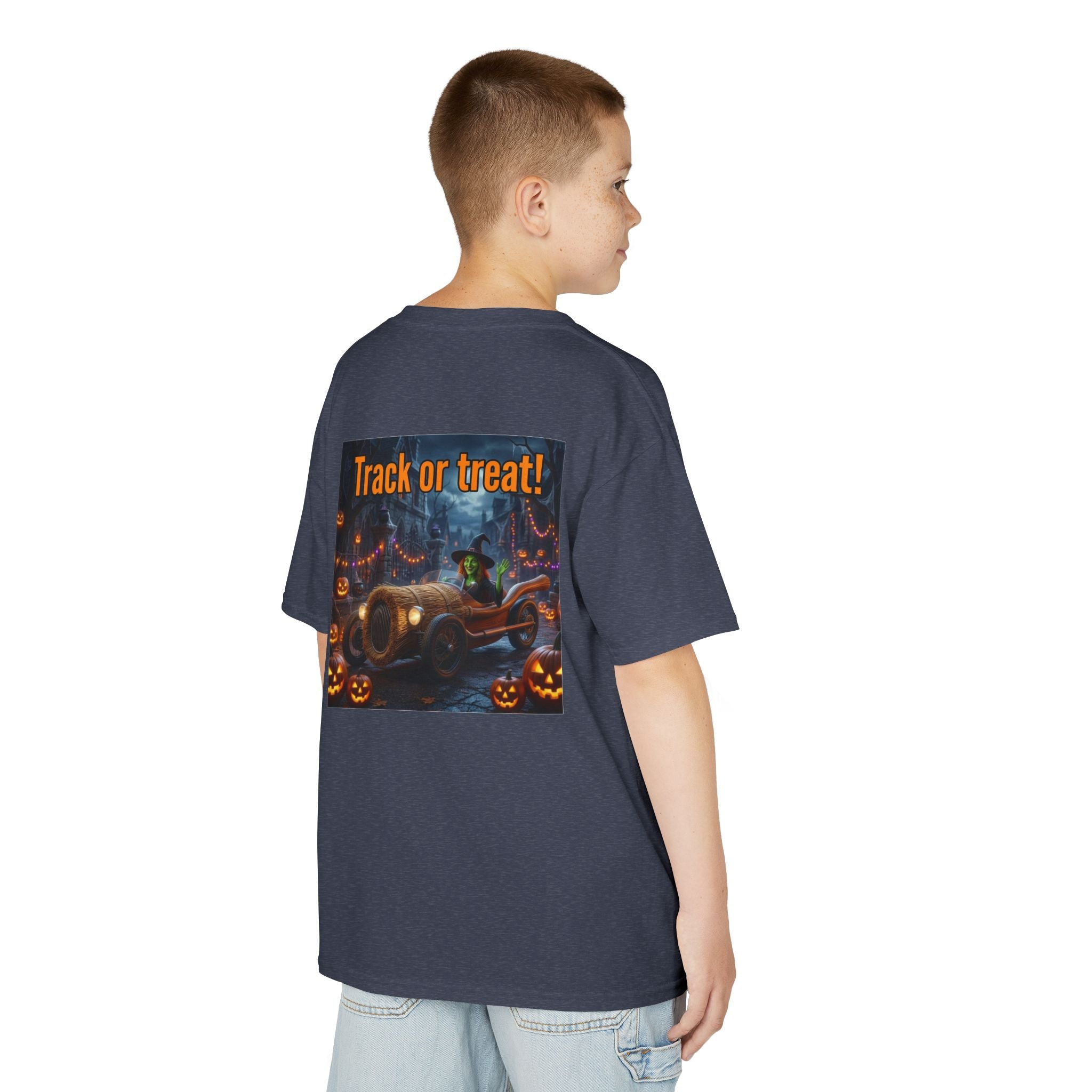 'Track or Treat!' Halloween Racing Car - Kid's Tee Shirt