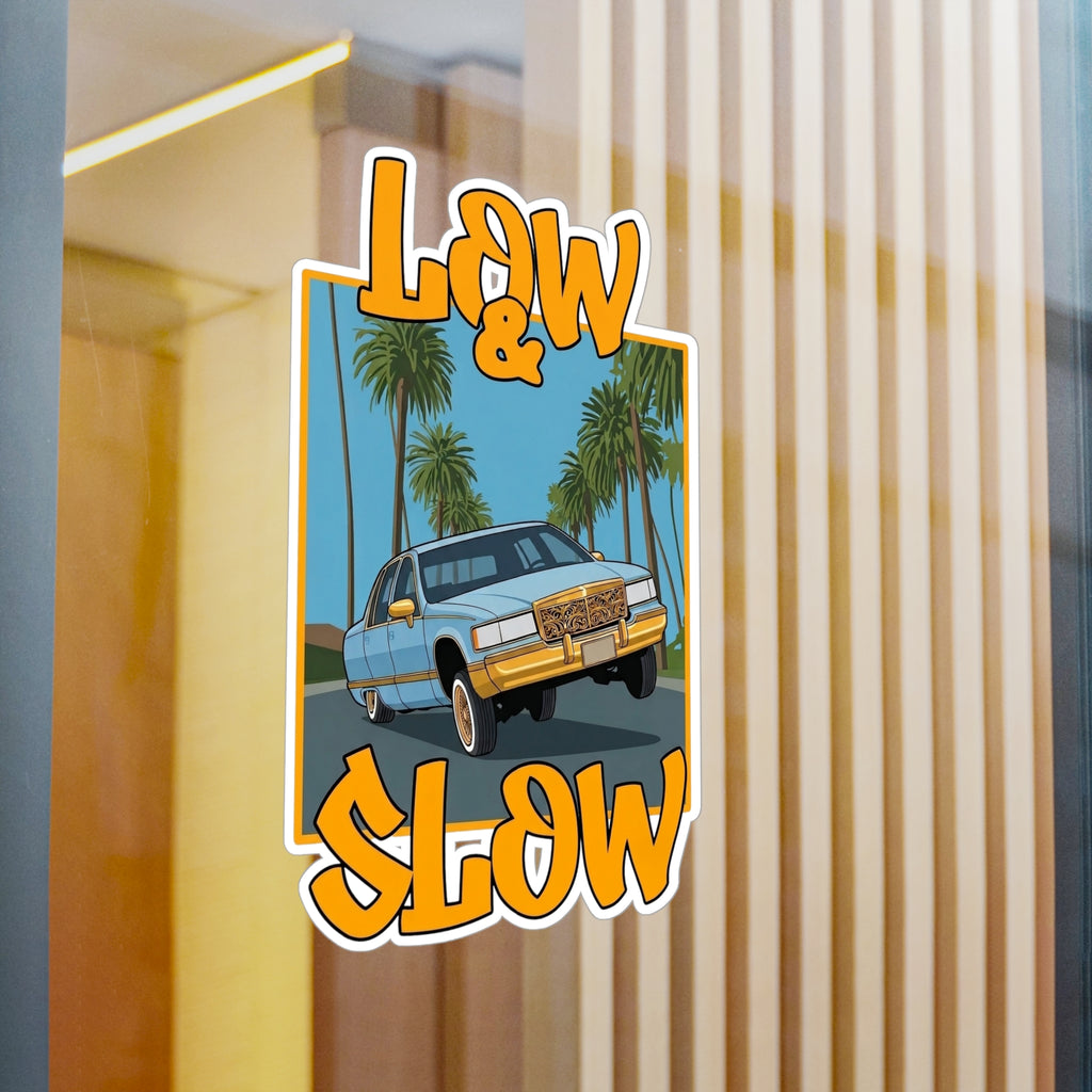 Low & Slow Car Sticker — Vintage Lowrider Kiss-Cut Vinyl Decal