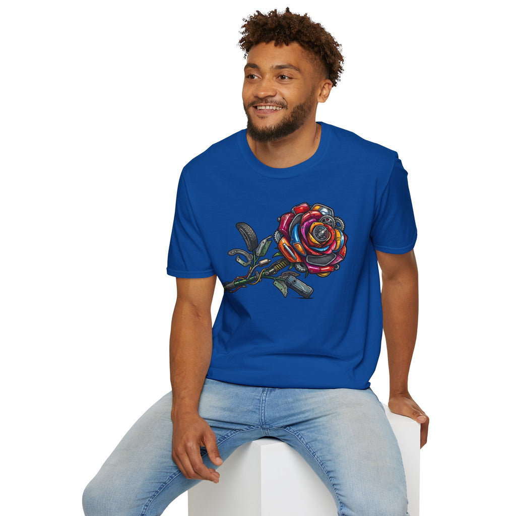 Colorful Mechanical Rose Graphic Tee