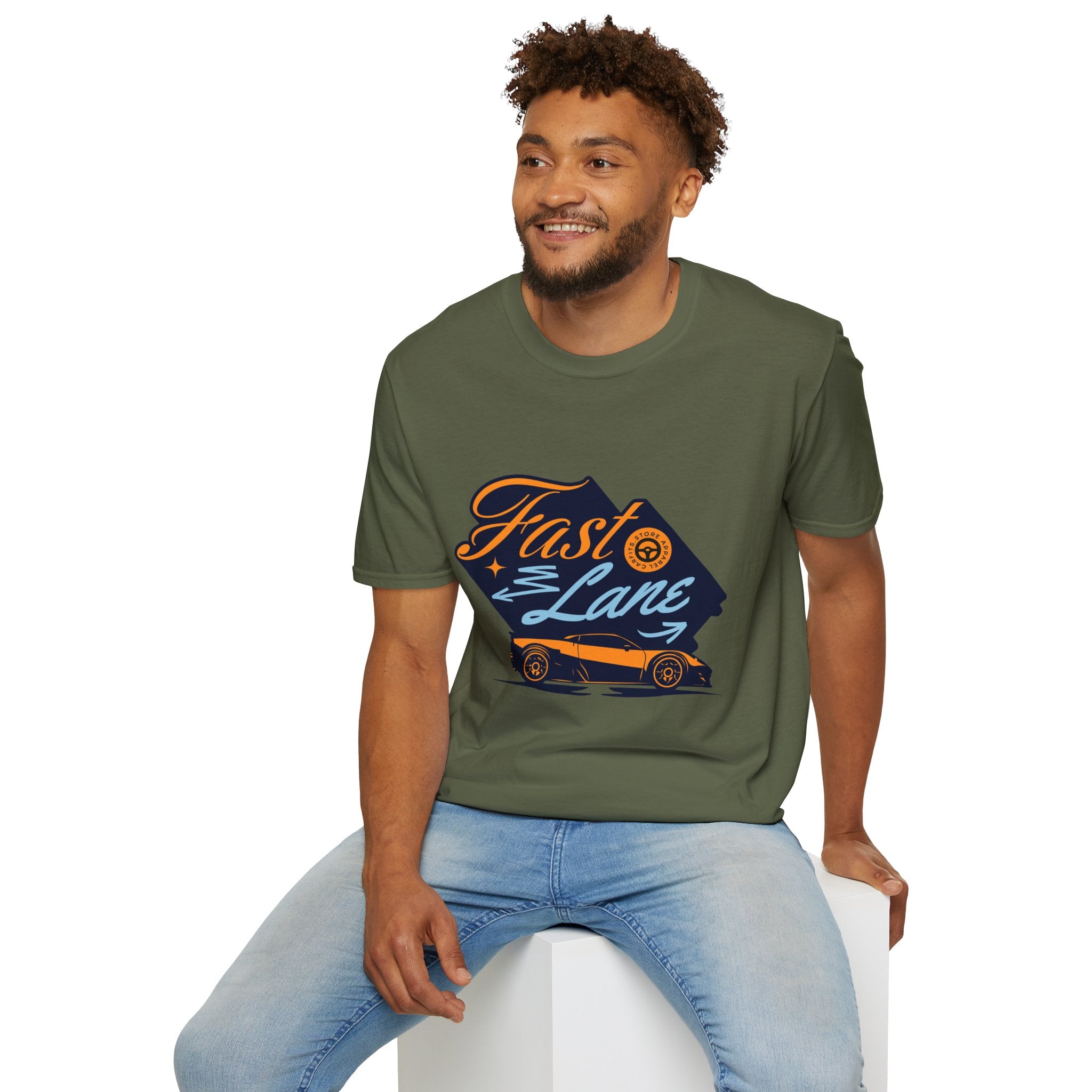 Fast Lane T-Shirt — Retro Racing Car Graphic Tee