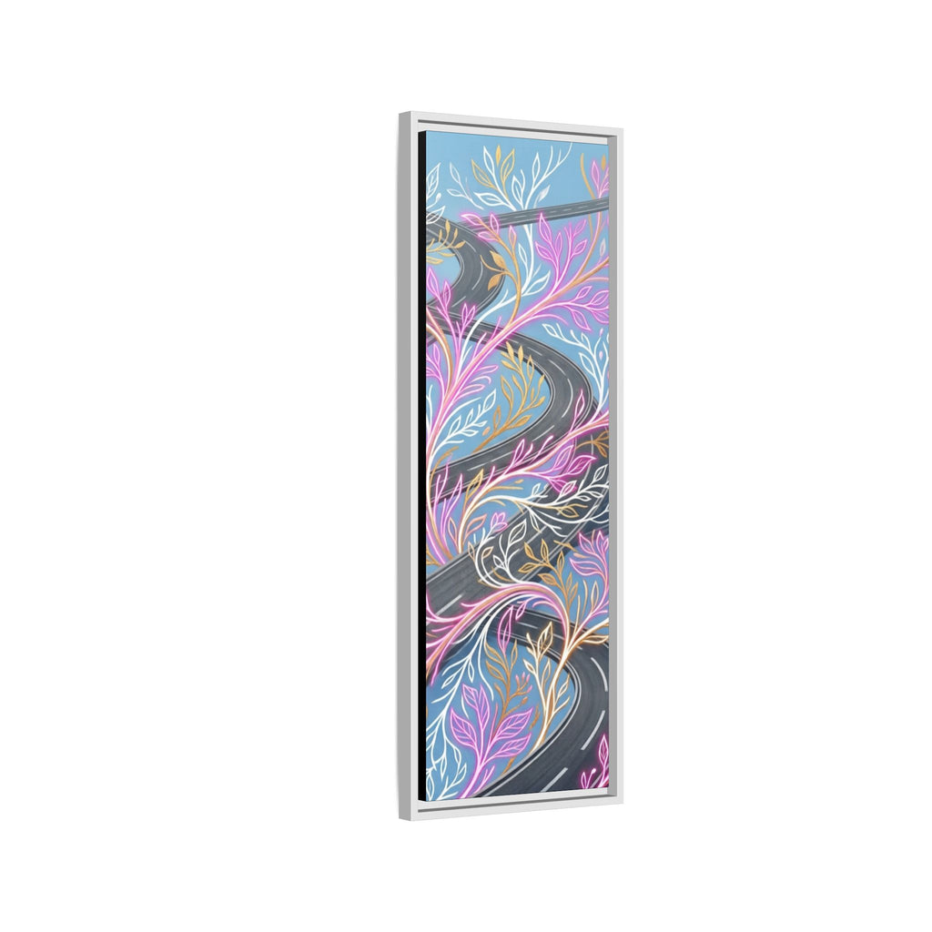 Framed Matte Canvas Floral Vines Wall Art — Pastel Botanical Abstract