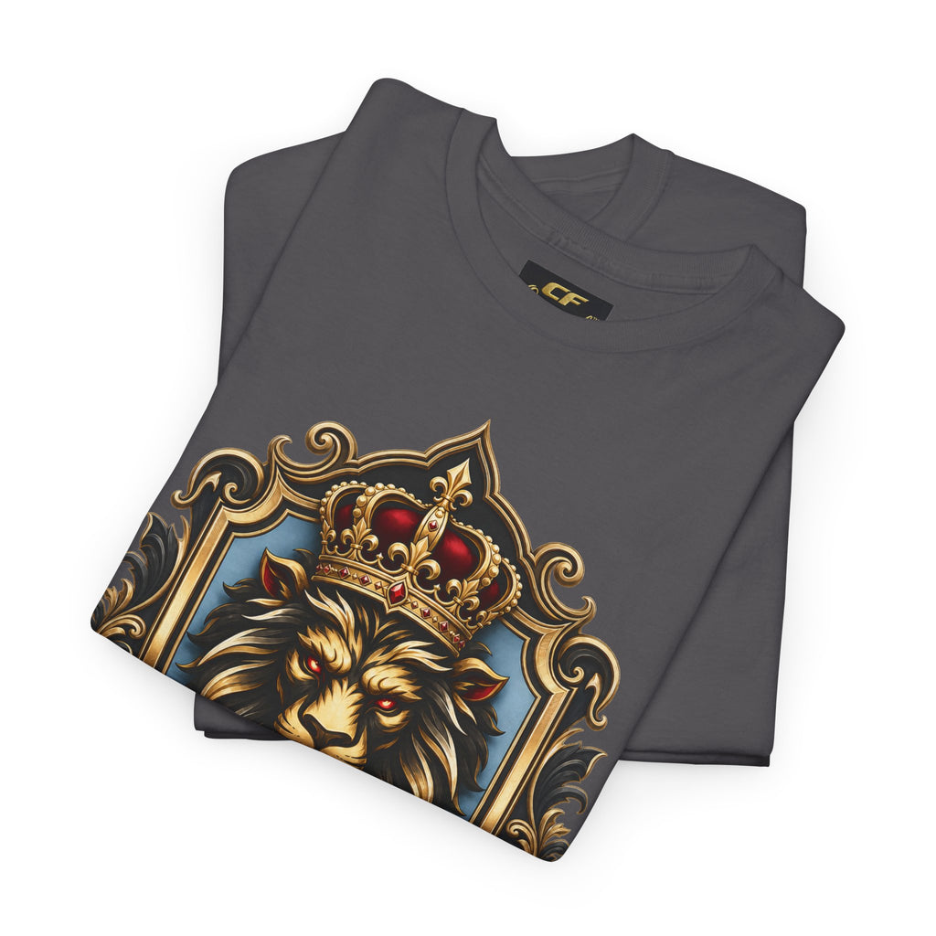 Lion Crest Tee — "Mane Line Auto" Vintage Heraldic Graphic Shirt