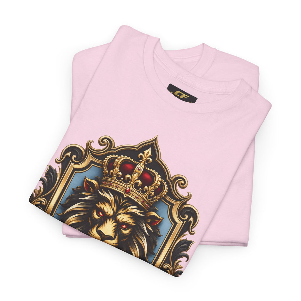 Lion Crest Tee — "Mane Line Auto" Vintage Heraldic Graphic Shirt