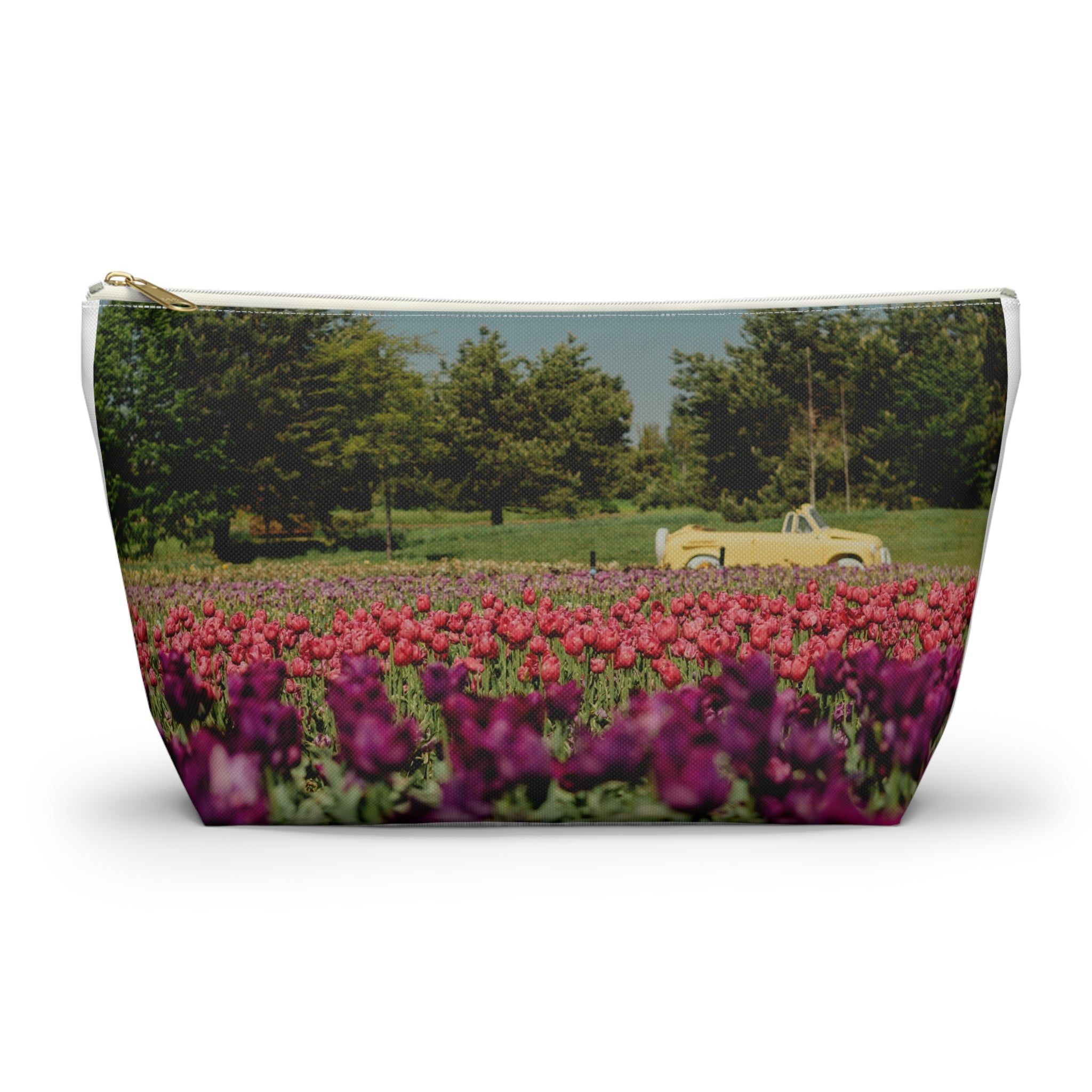 Vintage Floral Accessory Pouch — T‑Bottom Makeup & Travel Case