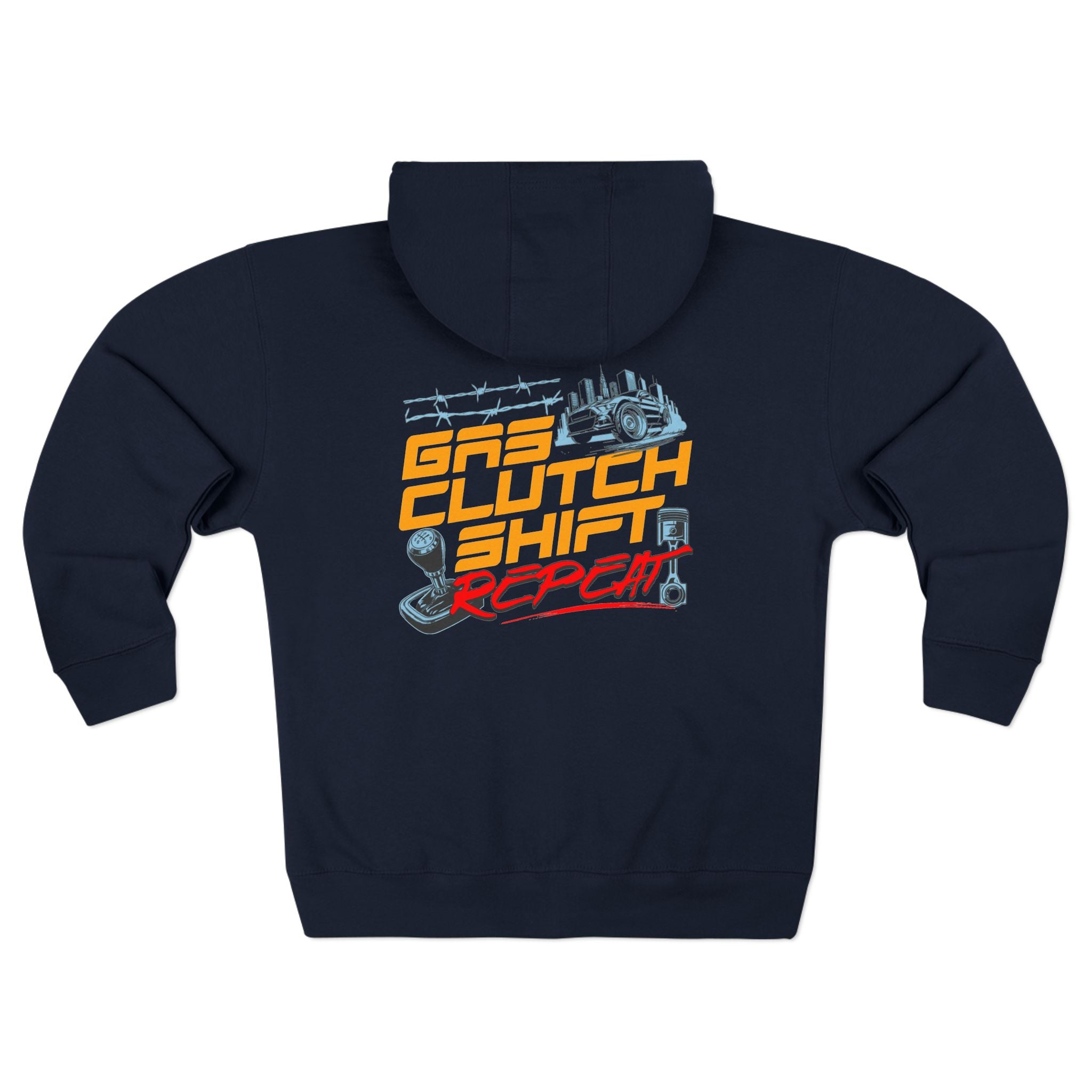 Zip Hoodie — Gas Clutch Shift Racing Zip-Up Hoodie
