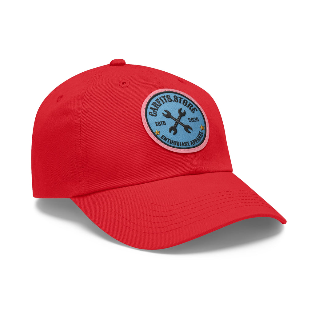 Mechanic Logo Dad Hat — Leather Patch Cap