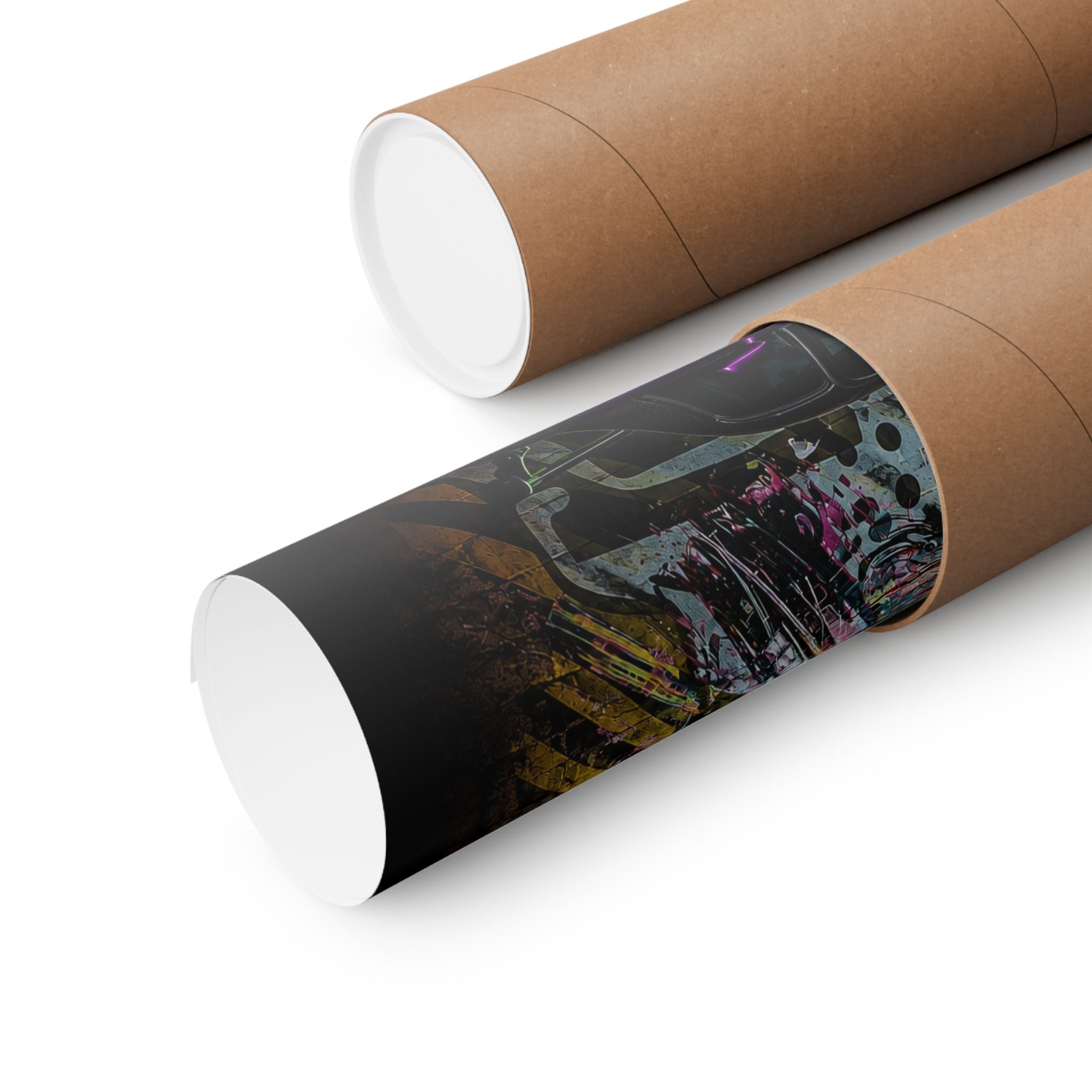 Graffiti Sports Car Matte Poster — Neon Drift Street Art Wall Print