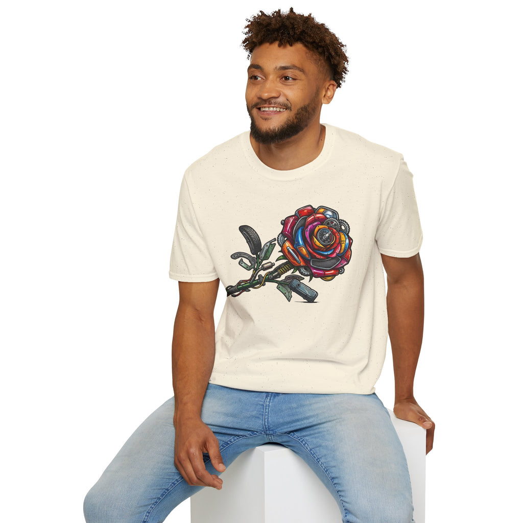 Colorful Mechanical Rose Graphic Tee
