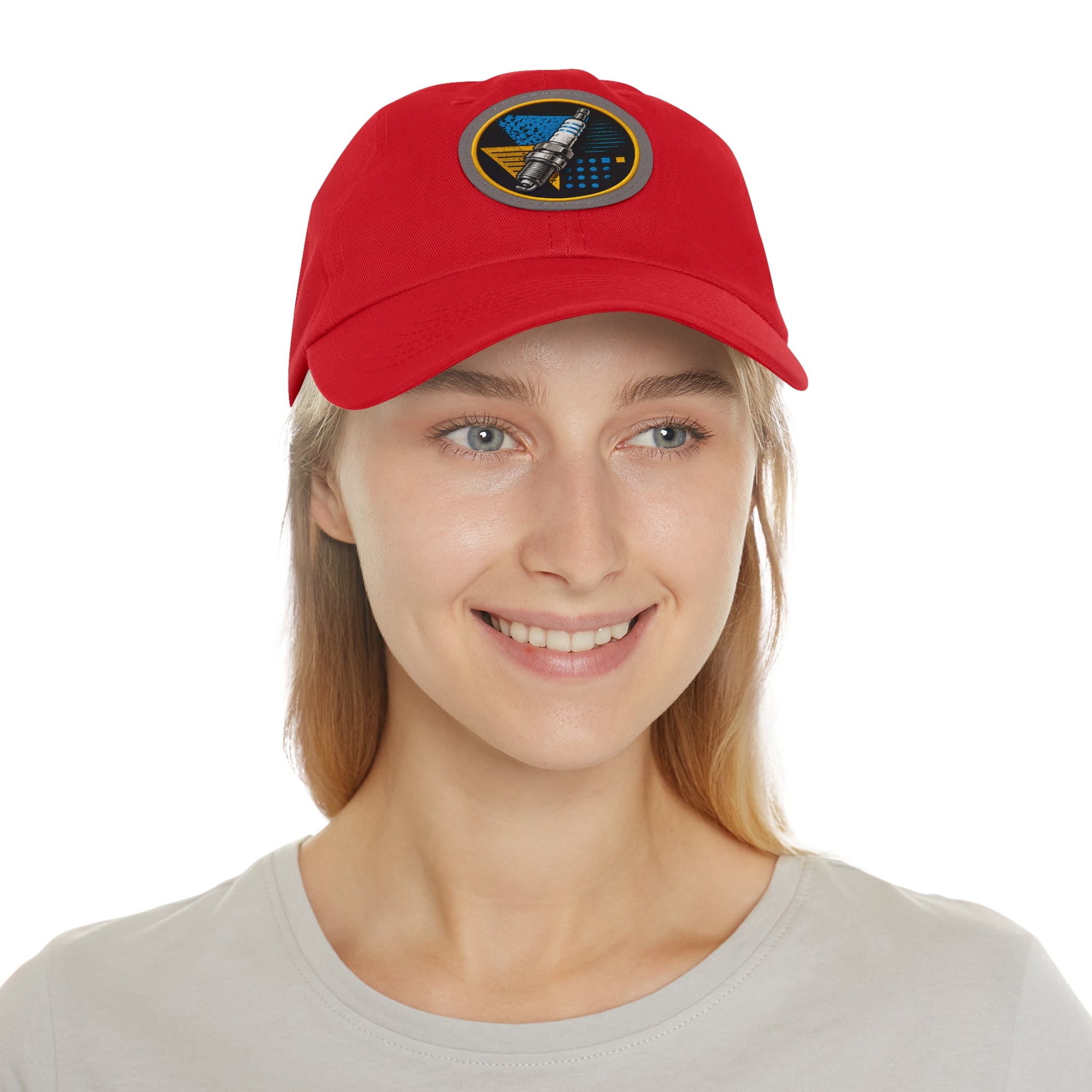Spark Plug Patch Dad Hat — Vintage Automotive Mechanic Cap