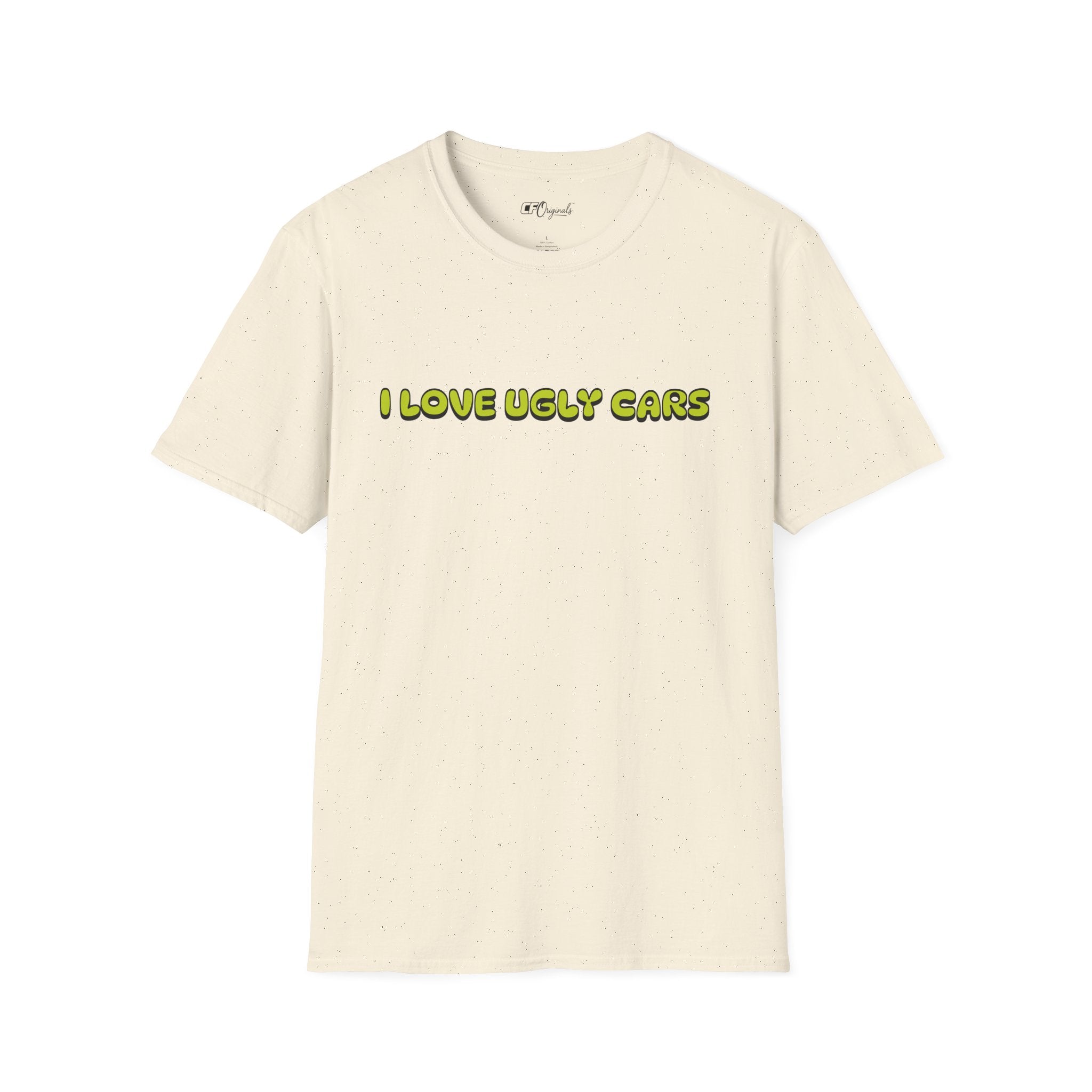 T-Shirt — "I Love Ugly Cars" Retro Green Graphic Tee