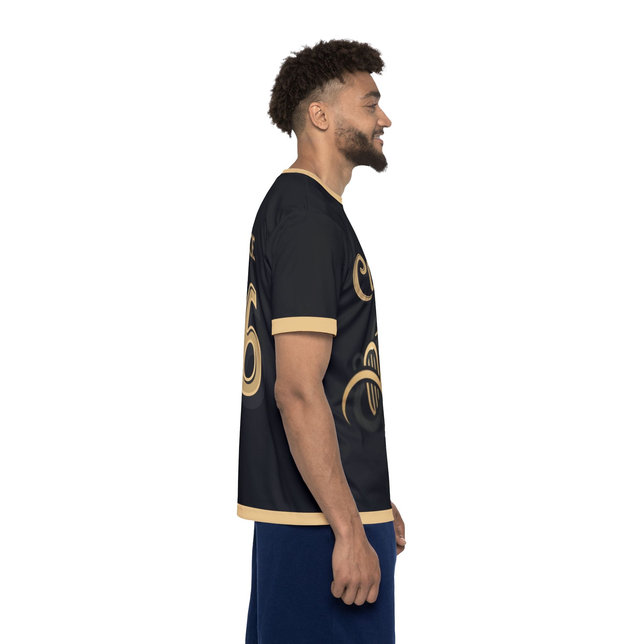 Concours D'Elegance Men's Jersey — Black & Gold Racing Tee (Number 26)