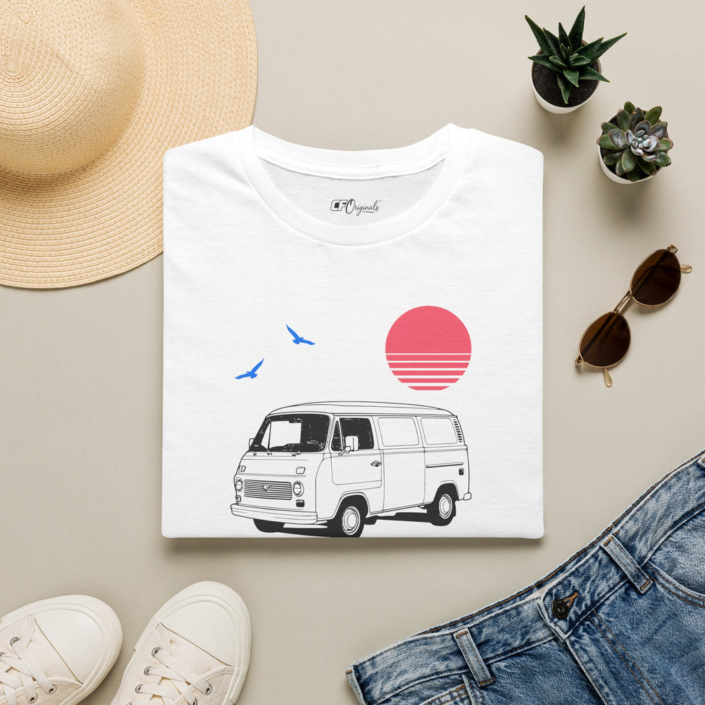 Adventure Van T‑Shirt — Retro Camper Sunset Graphic Tee