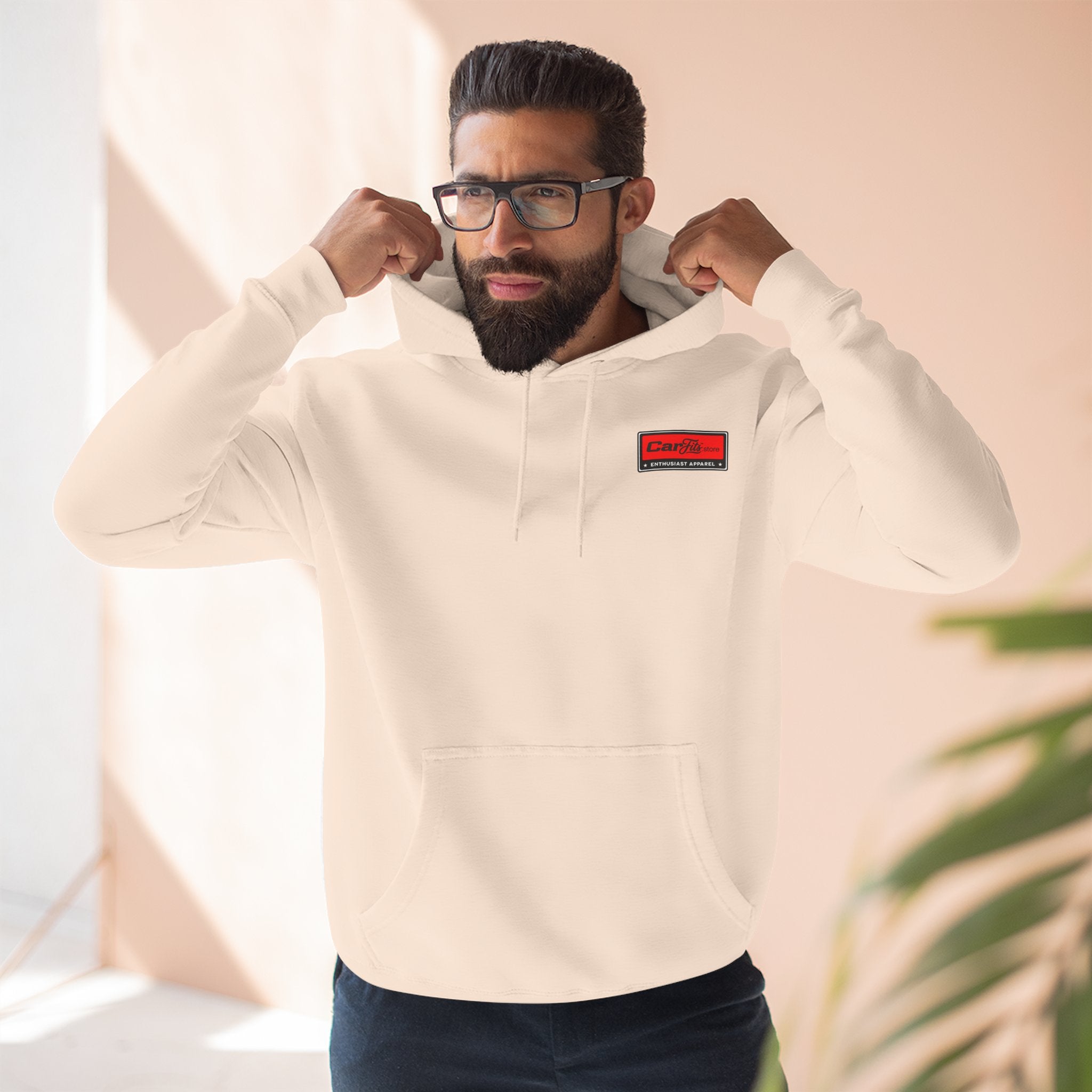 Flatout Garage Fleece Hoodie — Mechanic Shop Logo Pullover