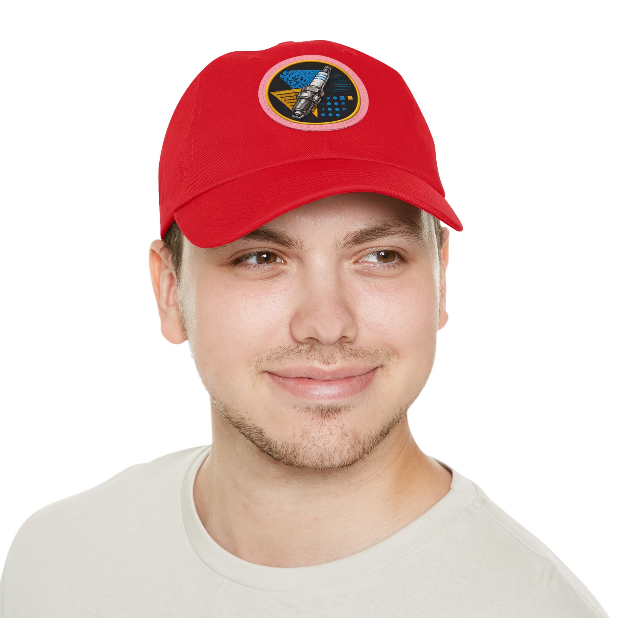 Spark Plug Patch Dad Hat — Vintage Automotive Mechanic Cap