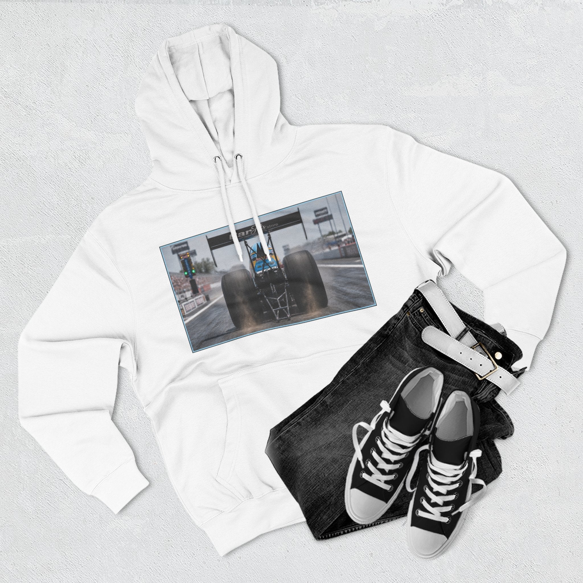 Racing Dragster Hoodie — "Land of 10,000HP" Fleece Pullover