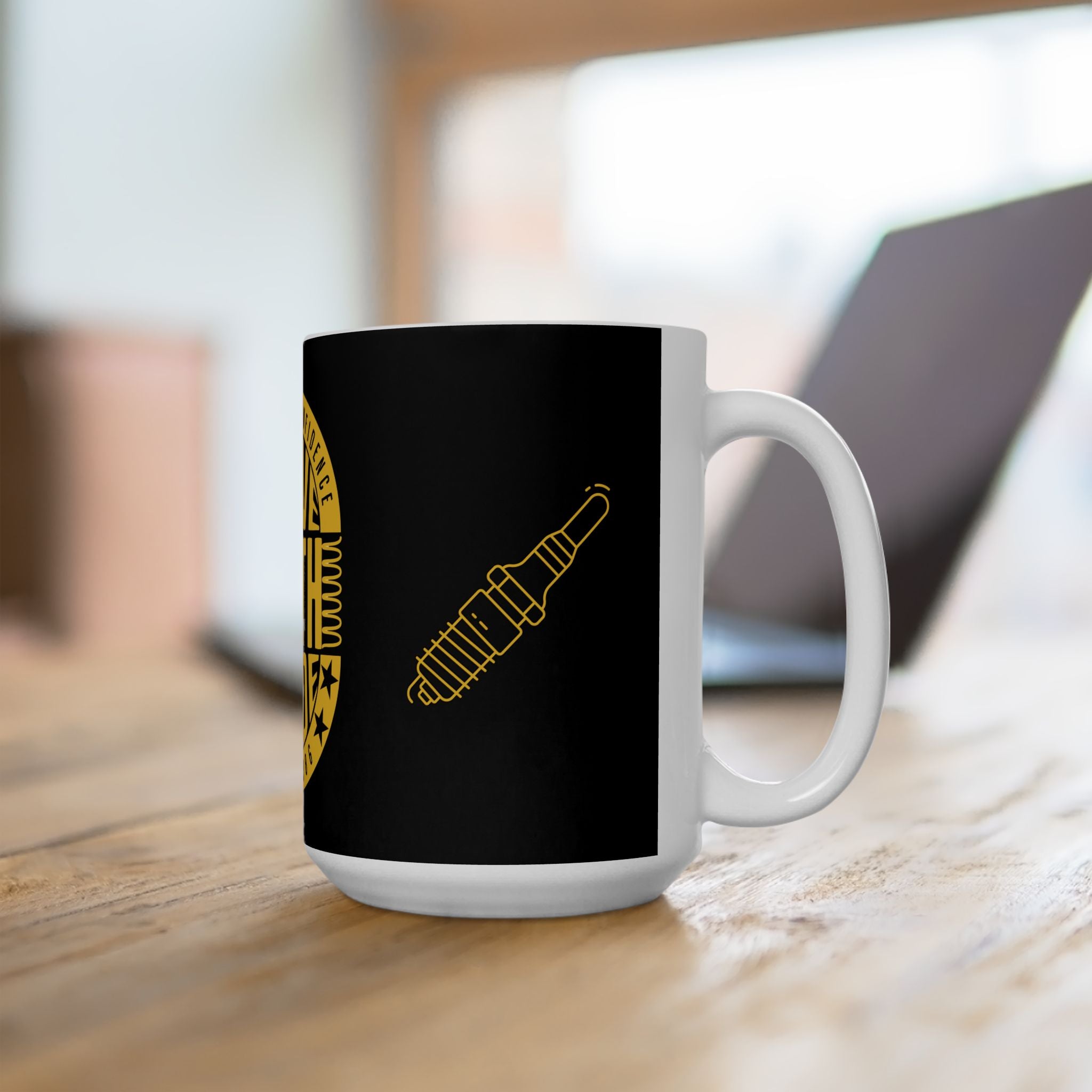 Drive With Pride Ceramic Mug – Yellow Emblem (11oz/15oz)