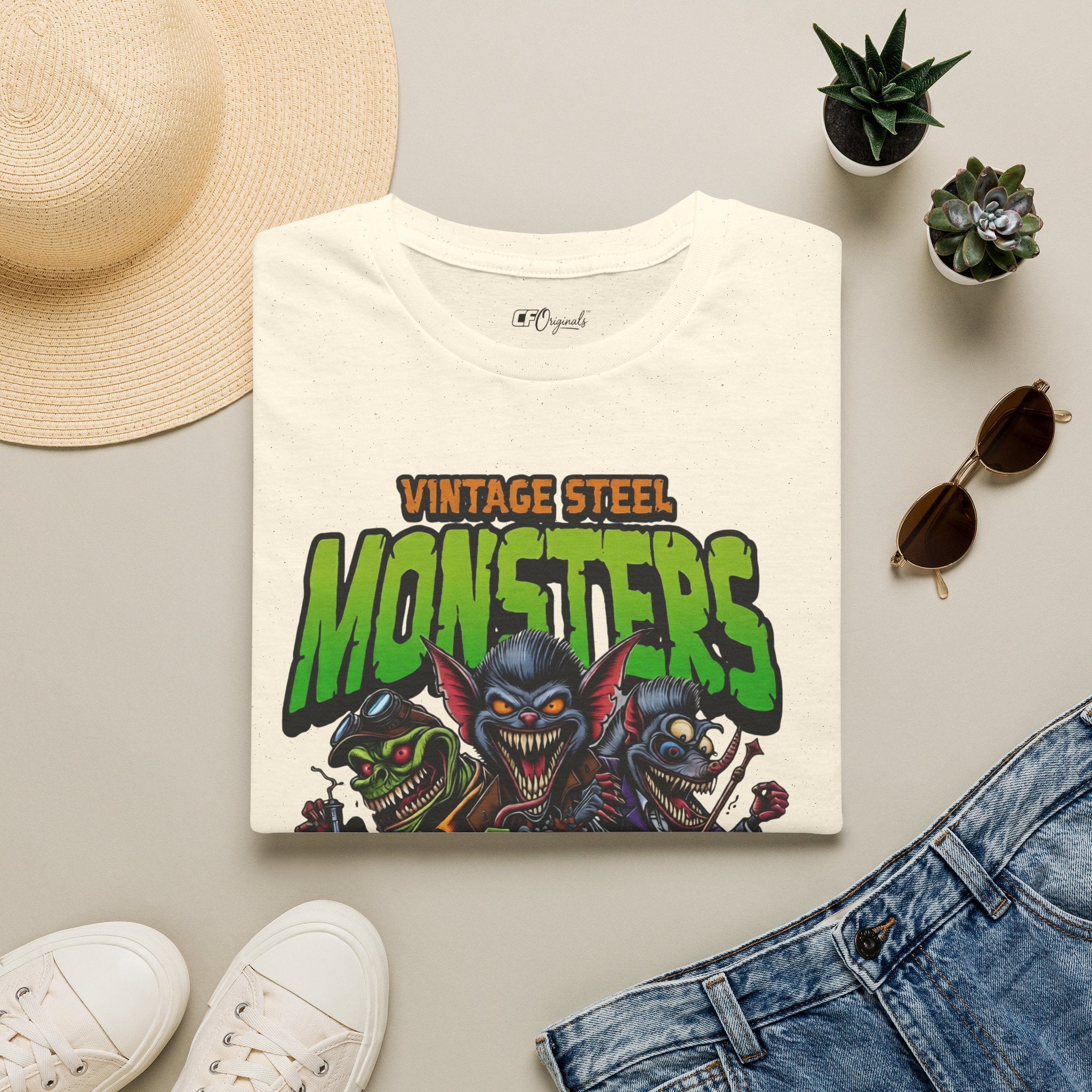 Vintage “MONSTERS” Horror Tee — Retro Steel Monster Graphic T-Shirt