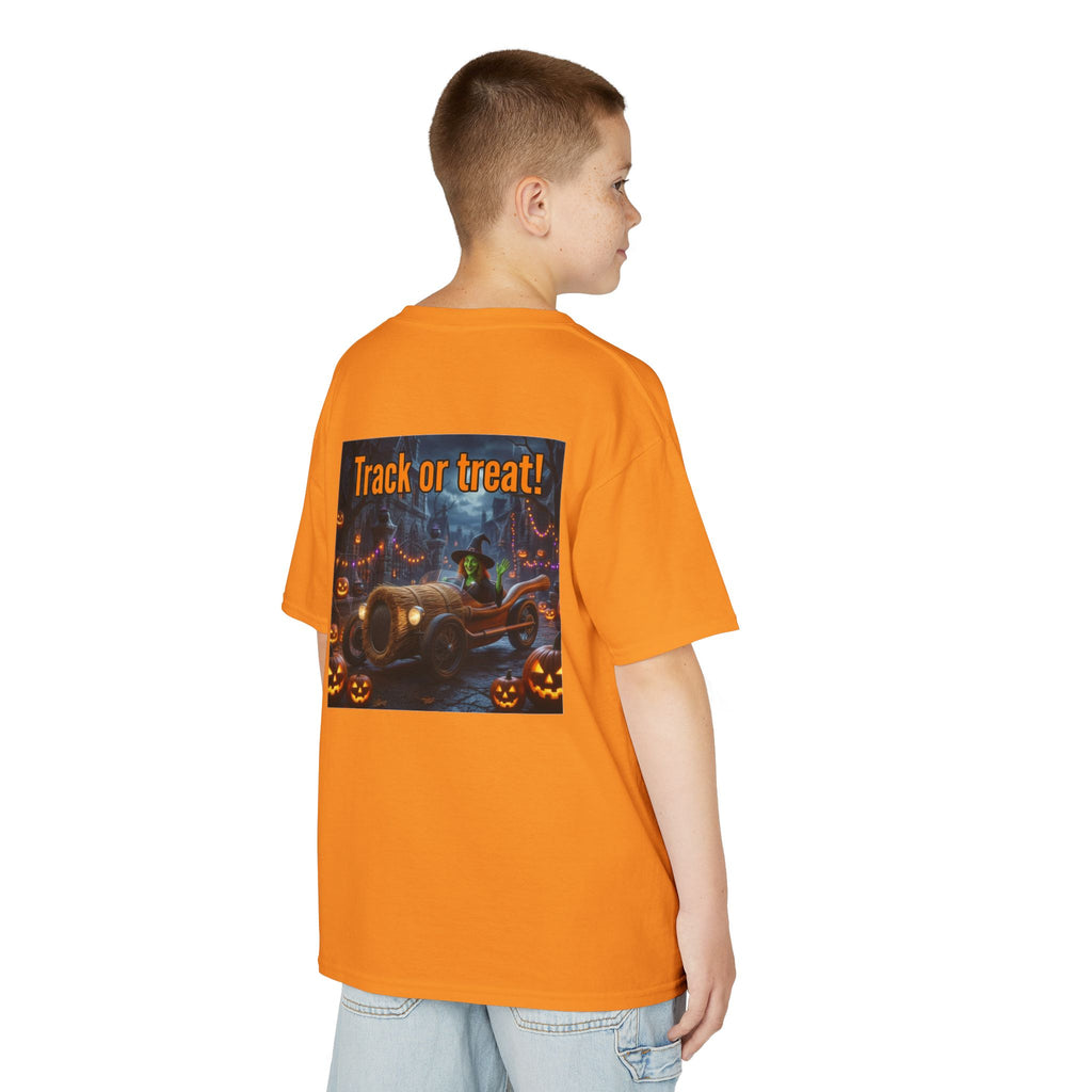 'Track or Treat!' Halloween Racing Car - Kid's Tee Shirt