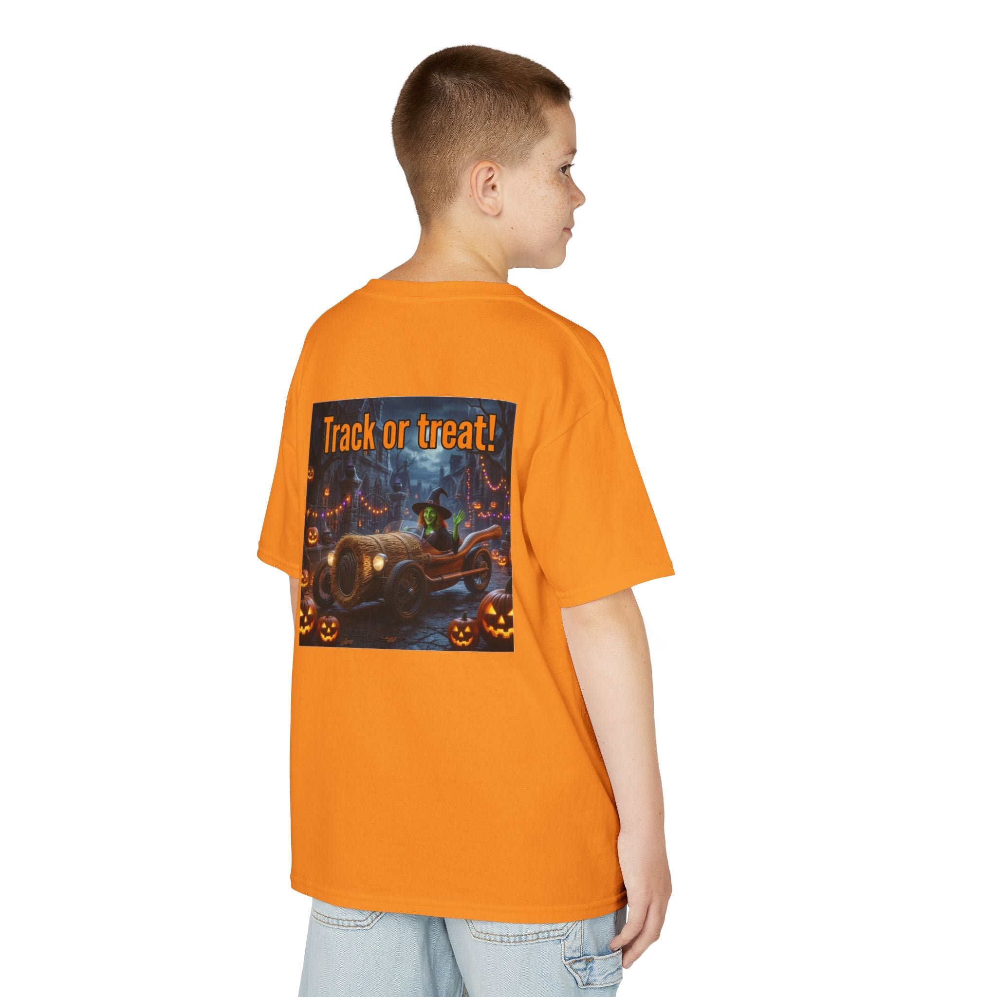 'Track or Treat!' Halloween Racing Car - Kid's Tee Shirt