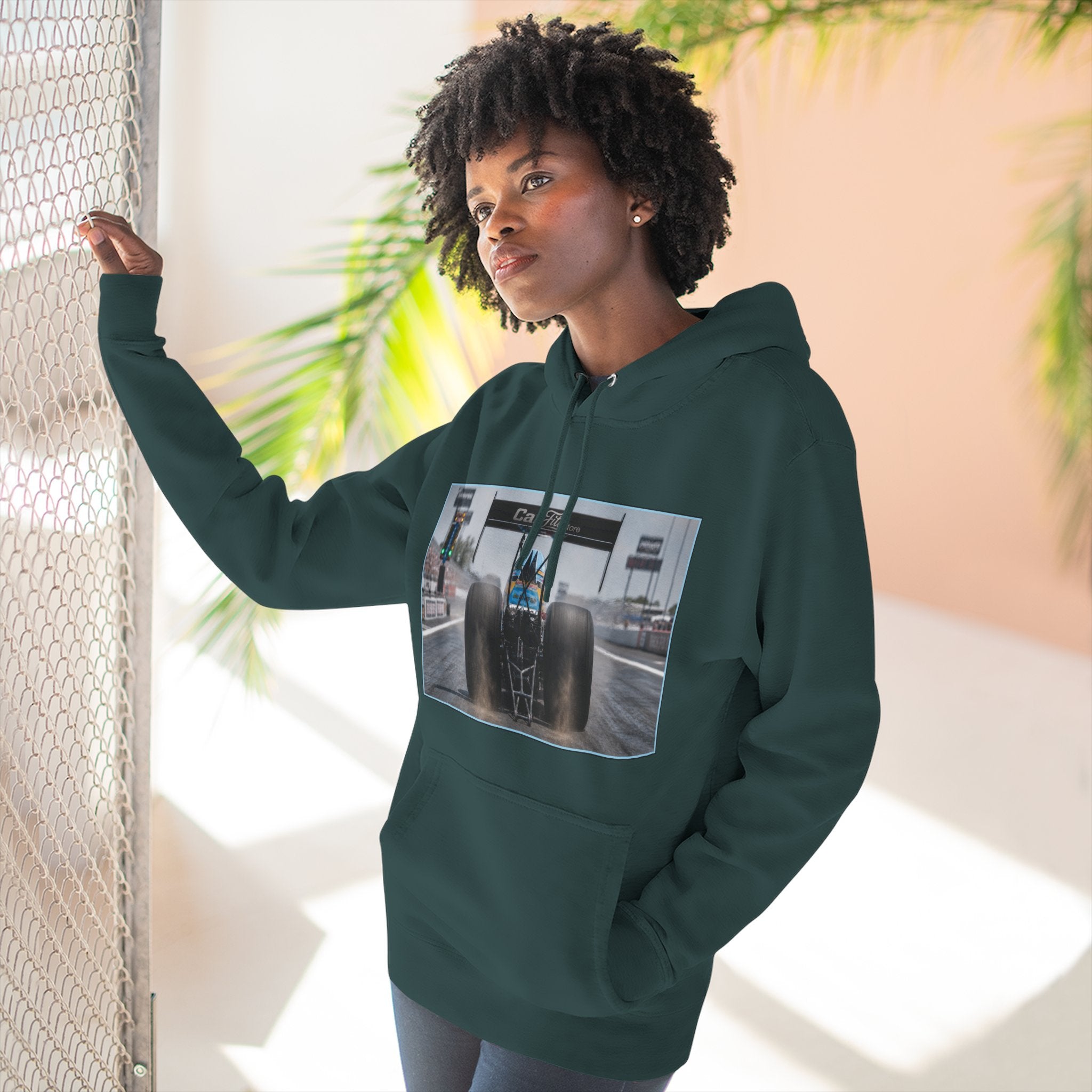 Racing Dragster Hoodie — "Land of 10,000HP" Fleece Pullover