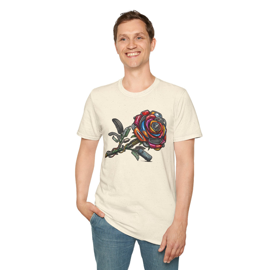 Colorful Mechanical Rose Graphic Tee