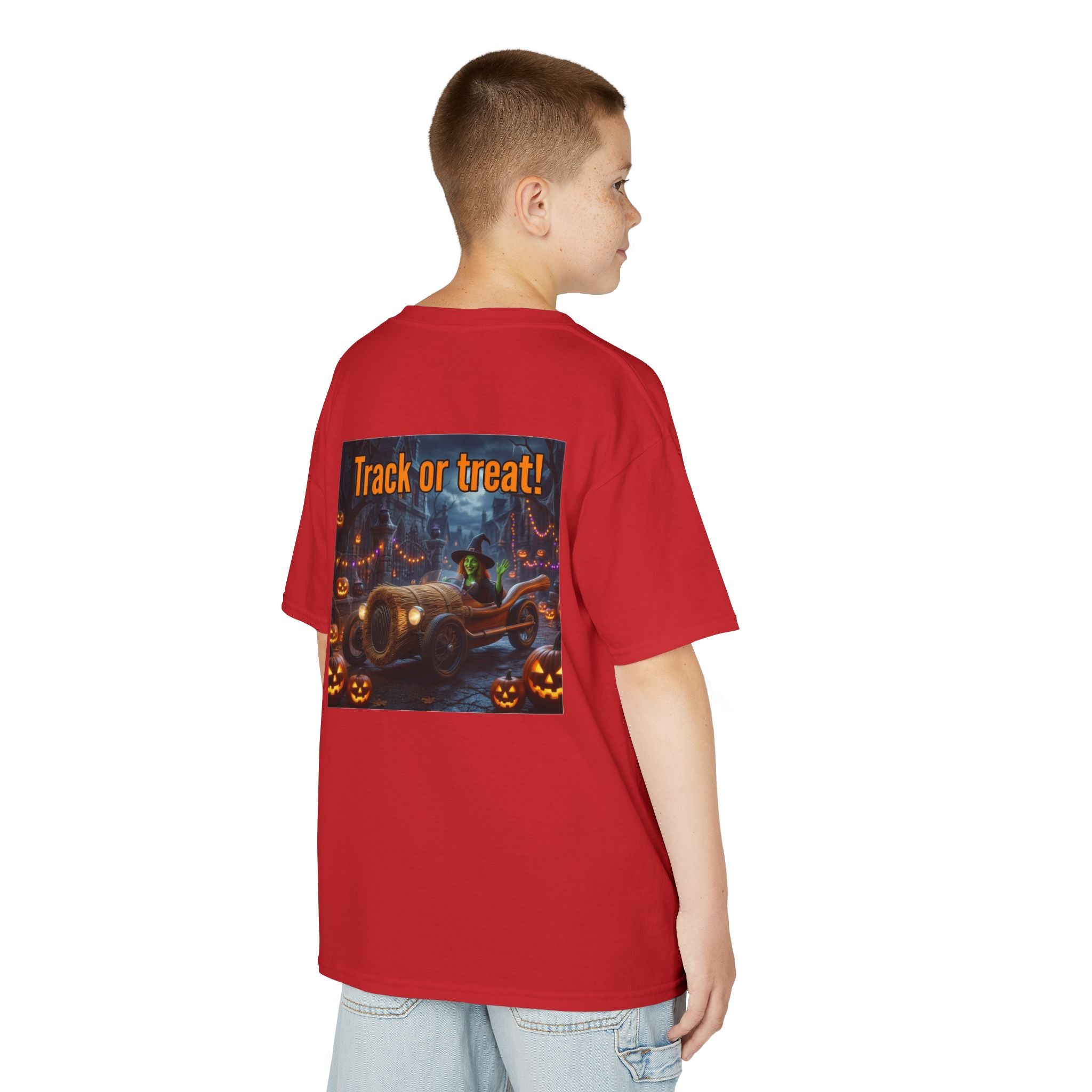 'Track or Treat!' Halloween Racing Car - Kid's Tee Shirt