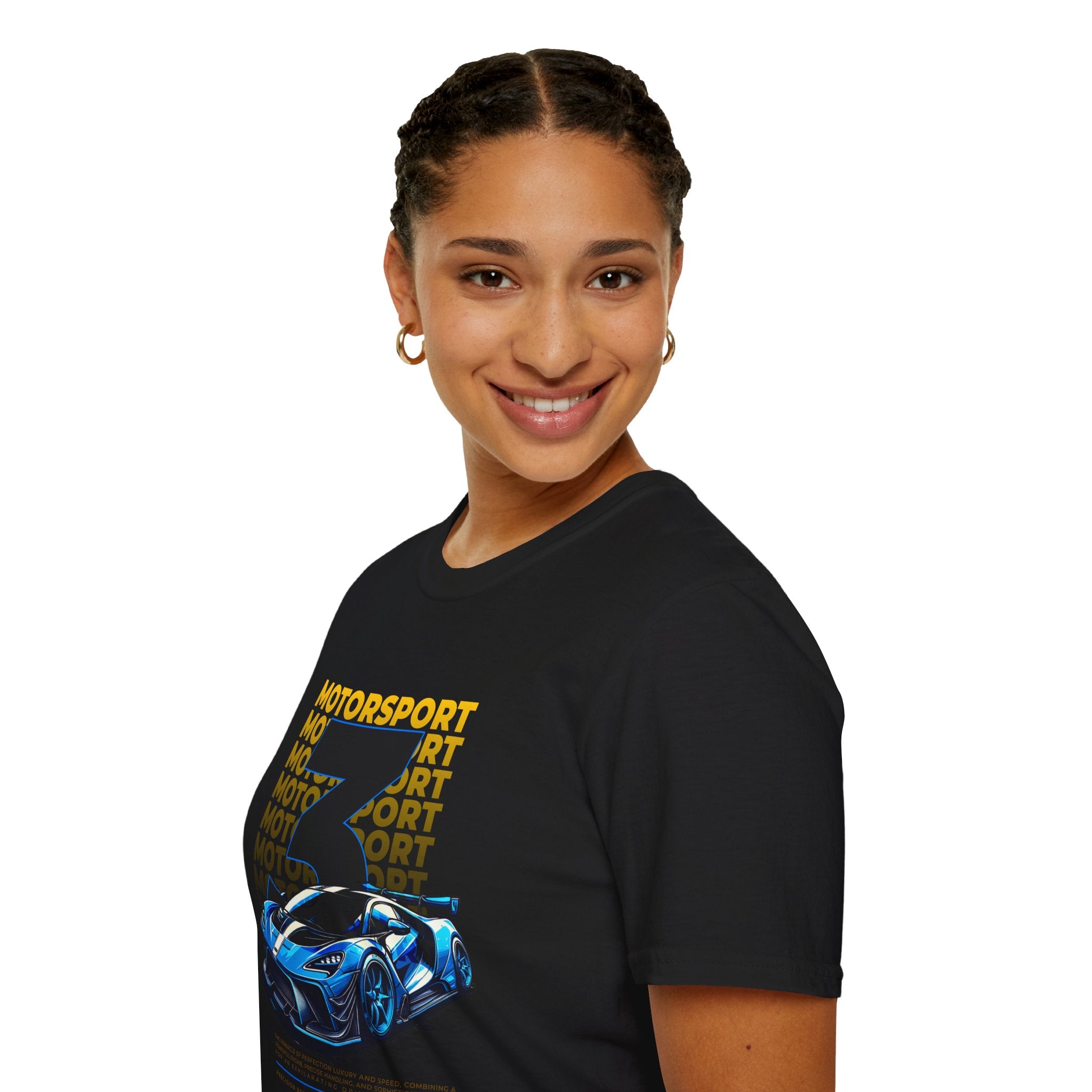 Motorsport No.3 Racing T‑Shirt — Blue Supercar Graphic Tee