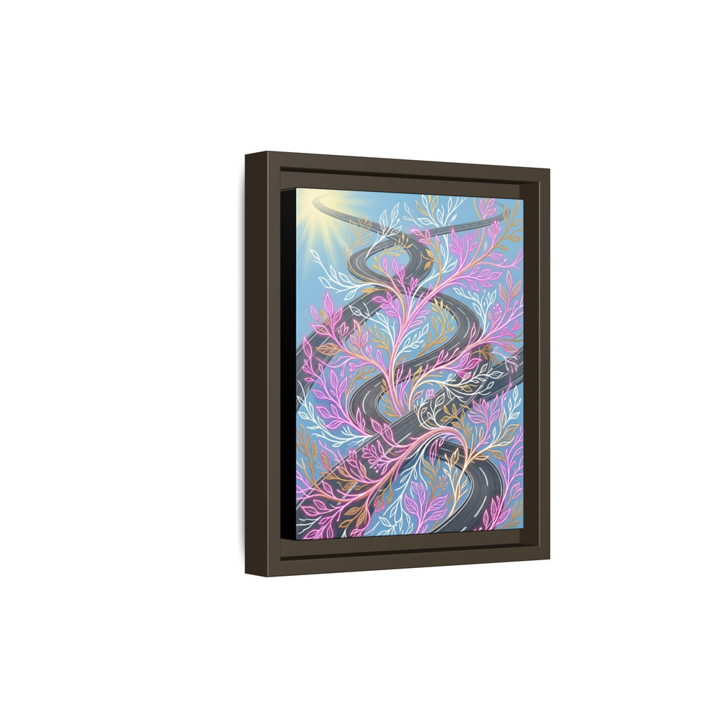 Framed Matte Canvas Floral Vines Wall Art — Pastel Botanical Abstract