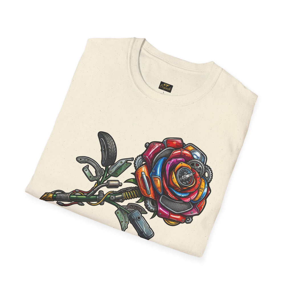 Colorful Mechanical Rose Graphic Tee