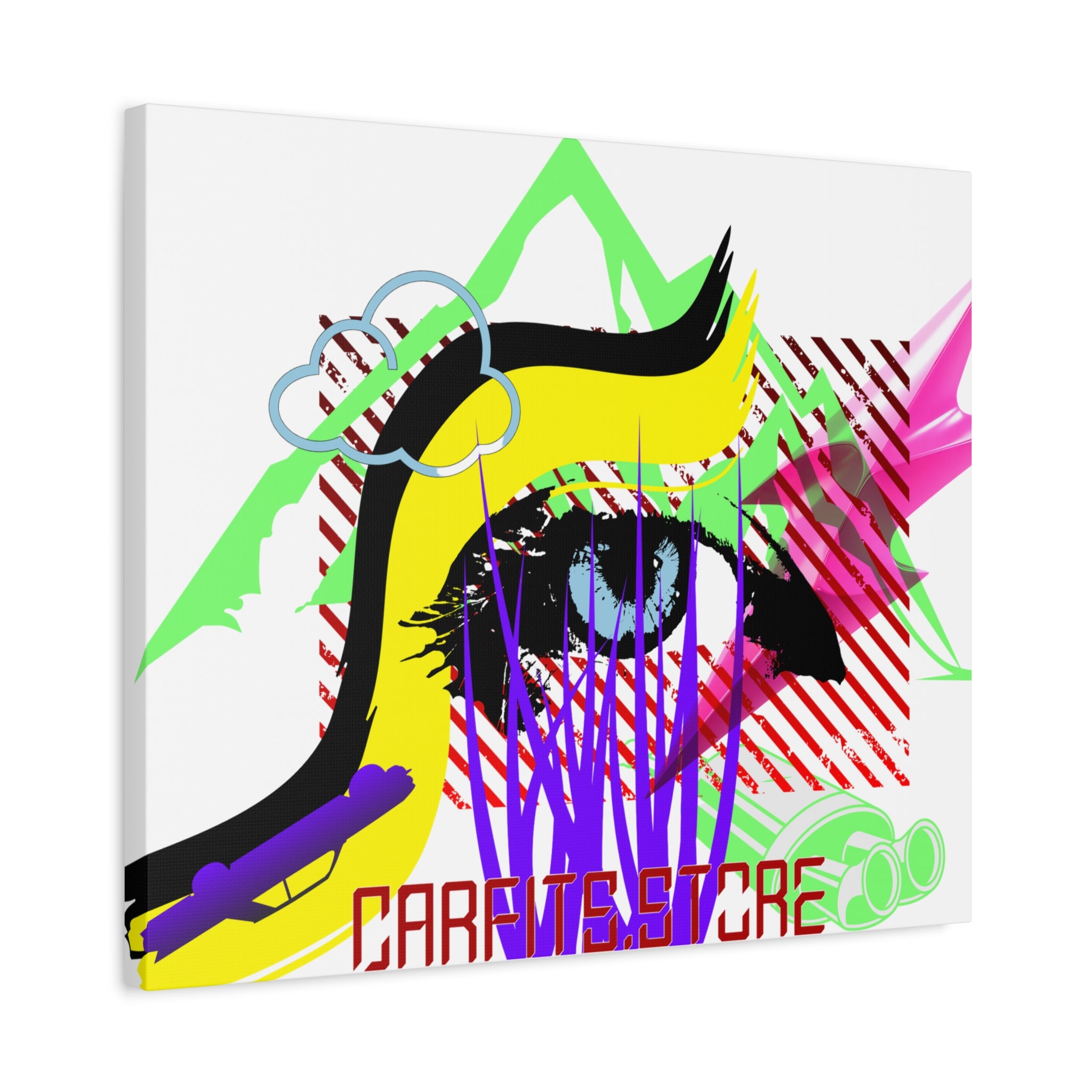 Automotive Pop Art Matte Canvas Print — Vibrant Abstract Wall Art