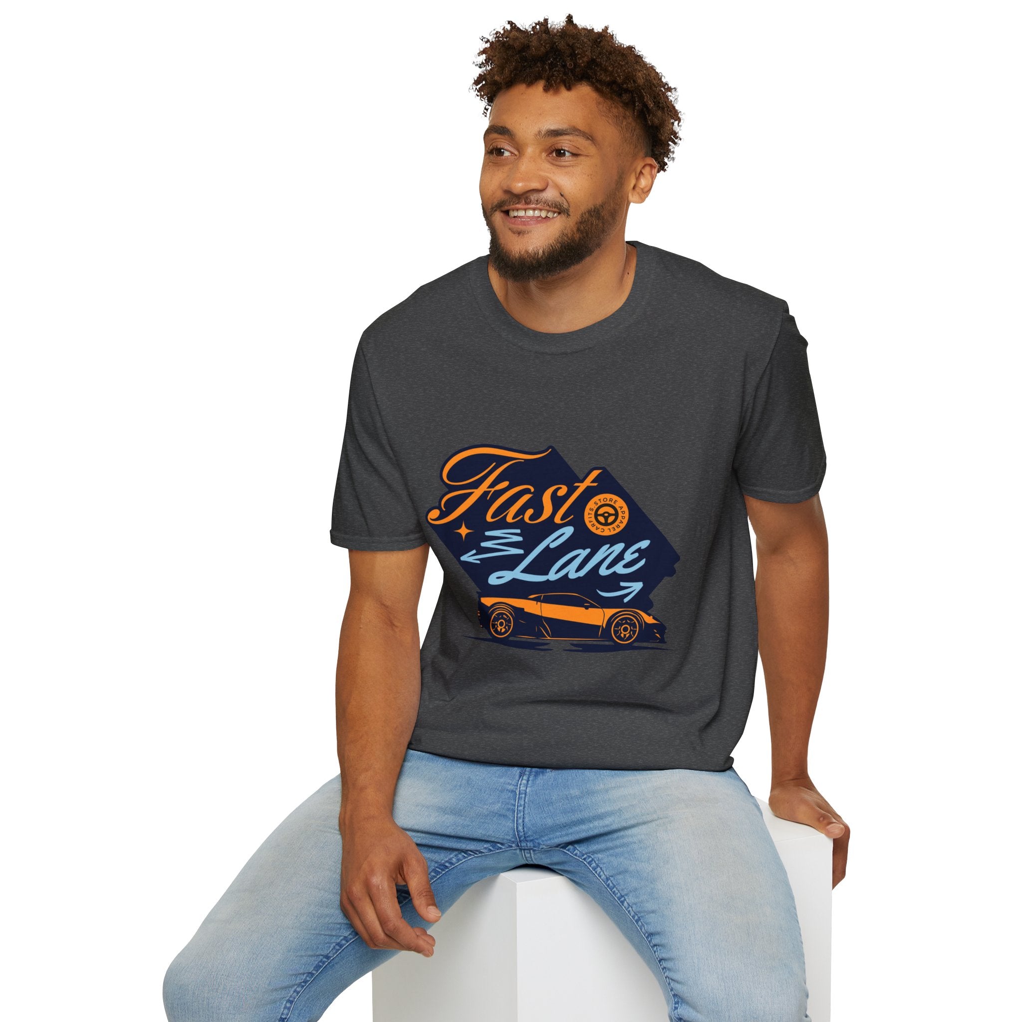 Fast Lane T-Shirt — Retro Racing Car Graphic Tee