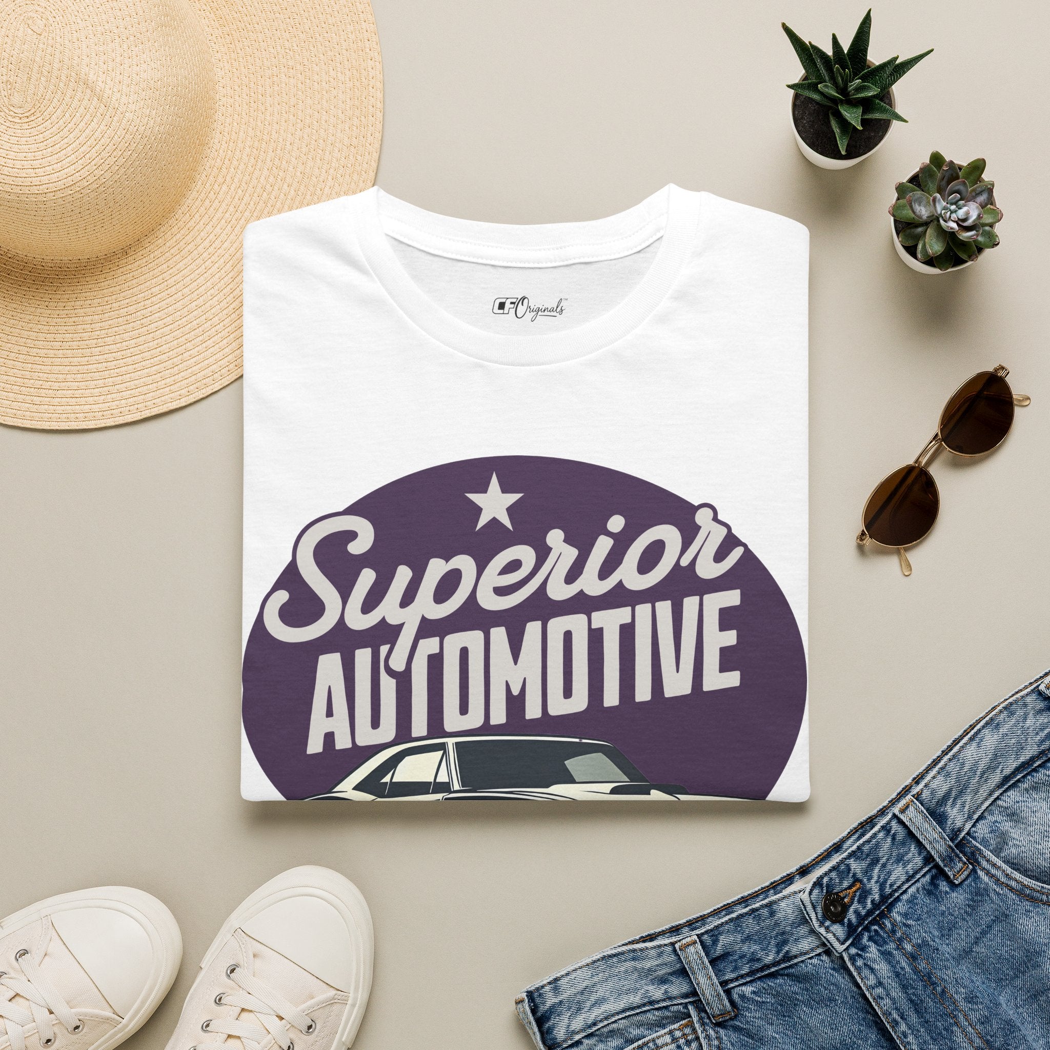 Superior Automotive T-Shirt — Vintage Car Logo Tee ("Built to Last")