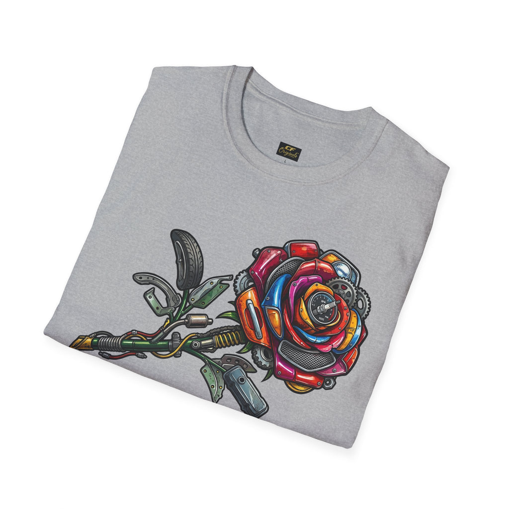 Colorful Mechanical Rose Graphic Tee
