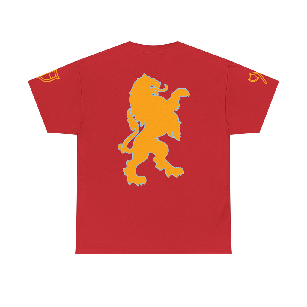 Lion Crest Tee — "Mane Line Auto" Vintage Heraldic Graphic Shirt