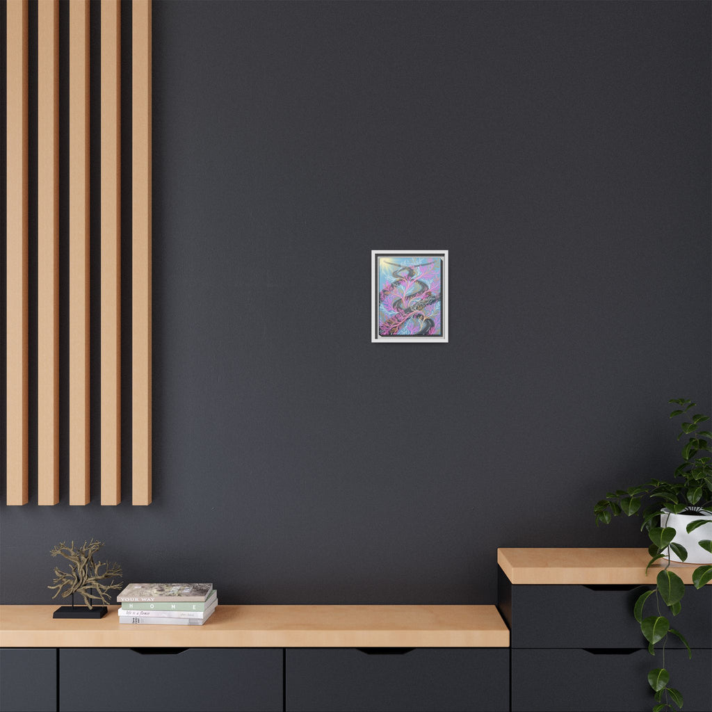 Framed Matte Canvas Floral Vines Wall Art — Pastel Botanical Abstract