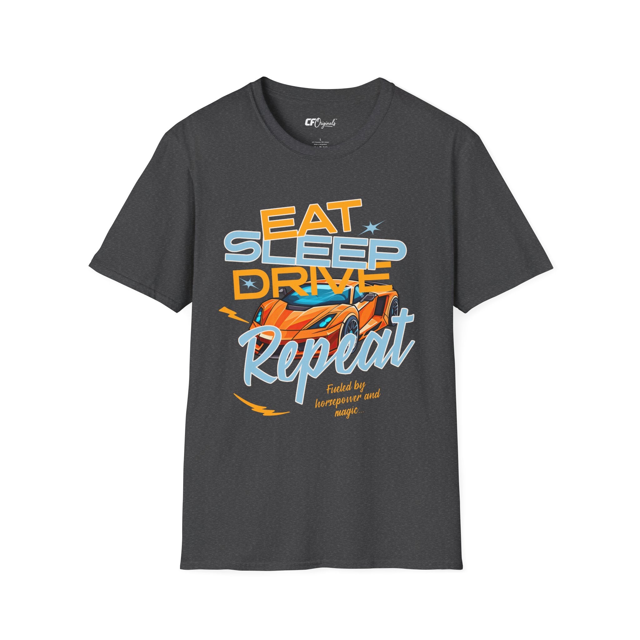 Eat Sleep Drive Repeat T-Shirt — Racing Car Graphic Tee for Motorsport Fans