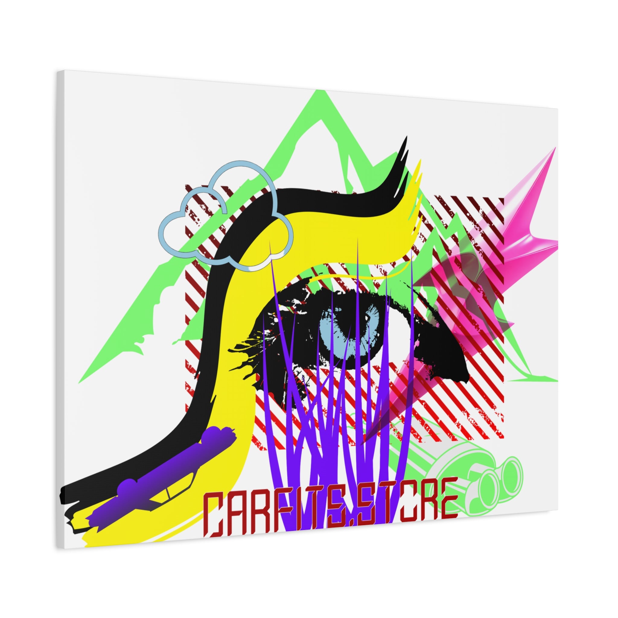 Automotive Pop Art Matte Canvas Print — Vibrant Abstract Wall Art
