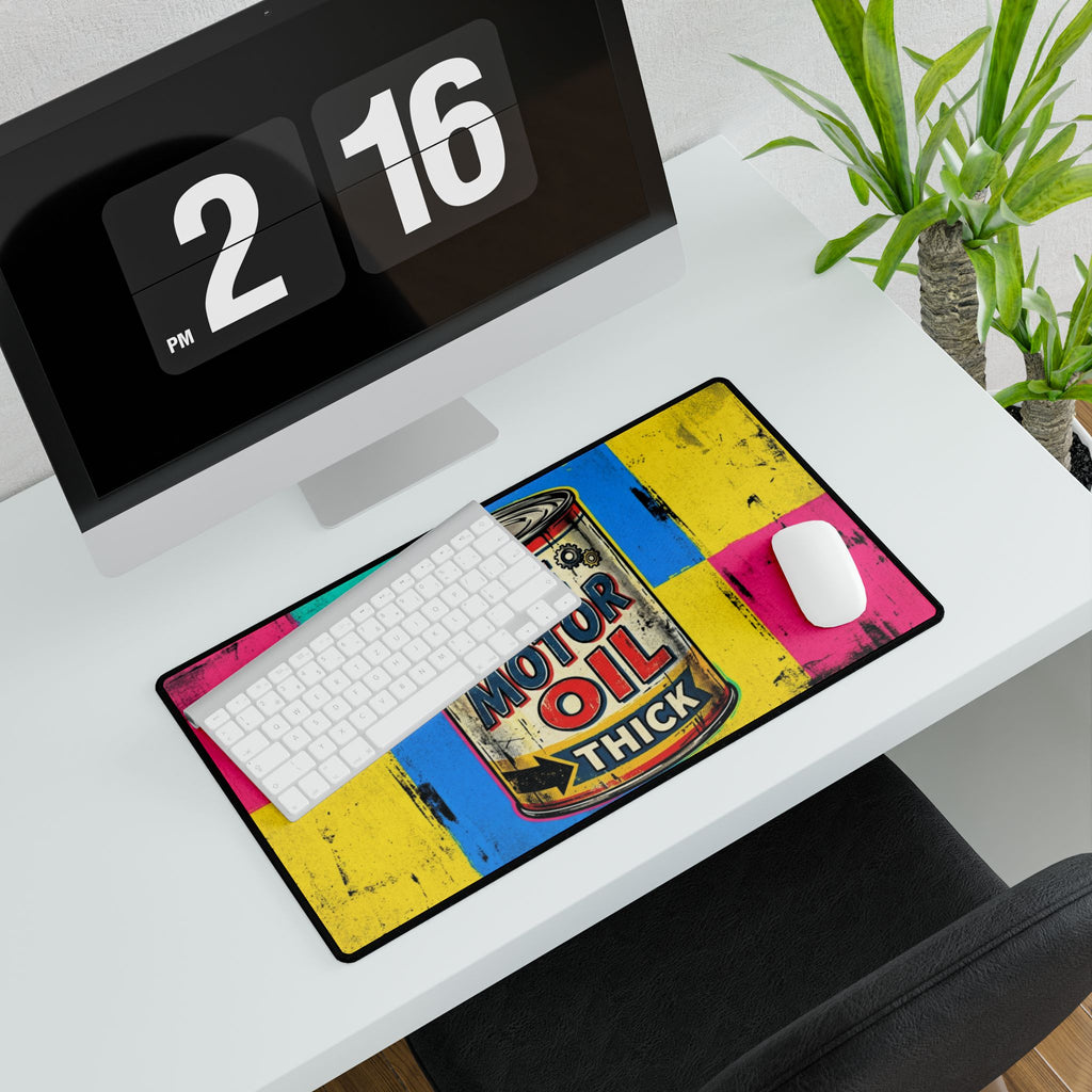 Desk Mat — Retro 'Joe Motor Oil' Vintage Can Design