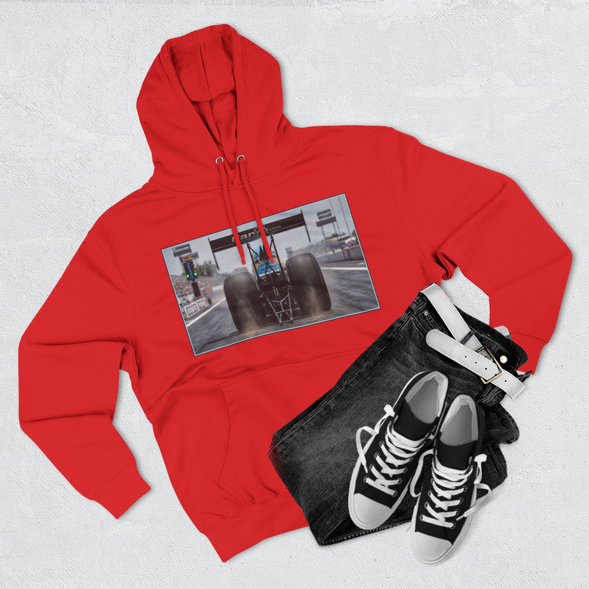 Racing Dragster Hoodie — "Land of 10,000HP" Fleece Pullover