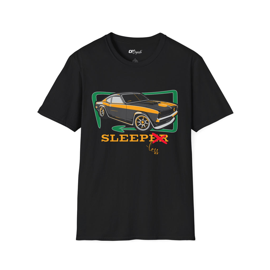 Classic Muscle Car T-Shirt — Retro 'Sleepless' Graphic Tee