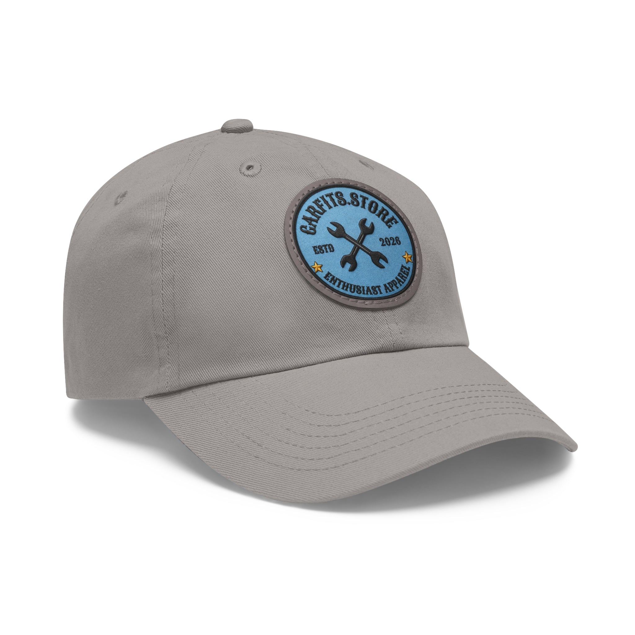 Mechanic Logo Dad Hat — Leather Patch Cap