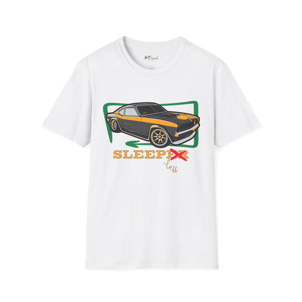 Classic Muscle Car T-Shirt — Retro 'Sleepless' Graphic Tee