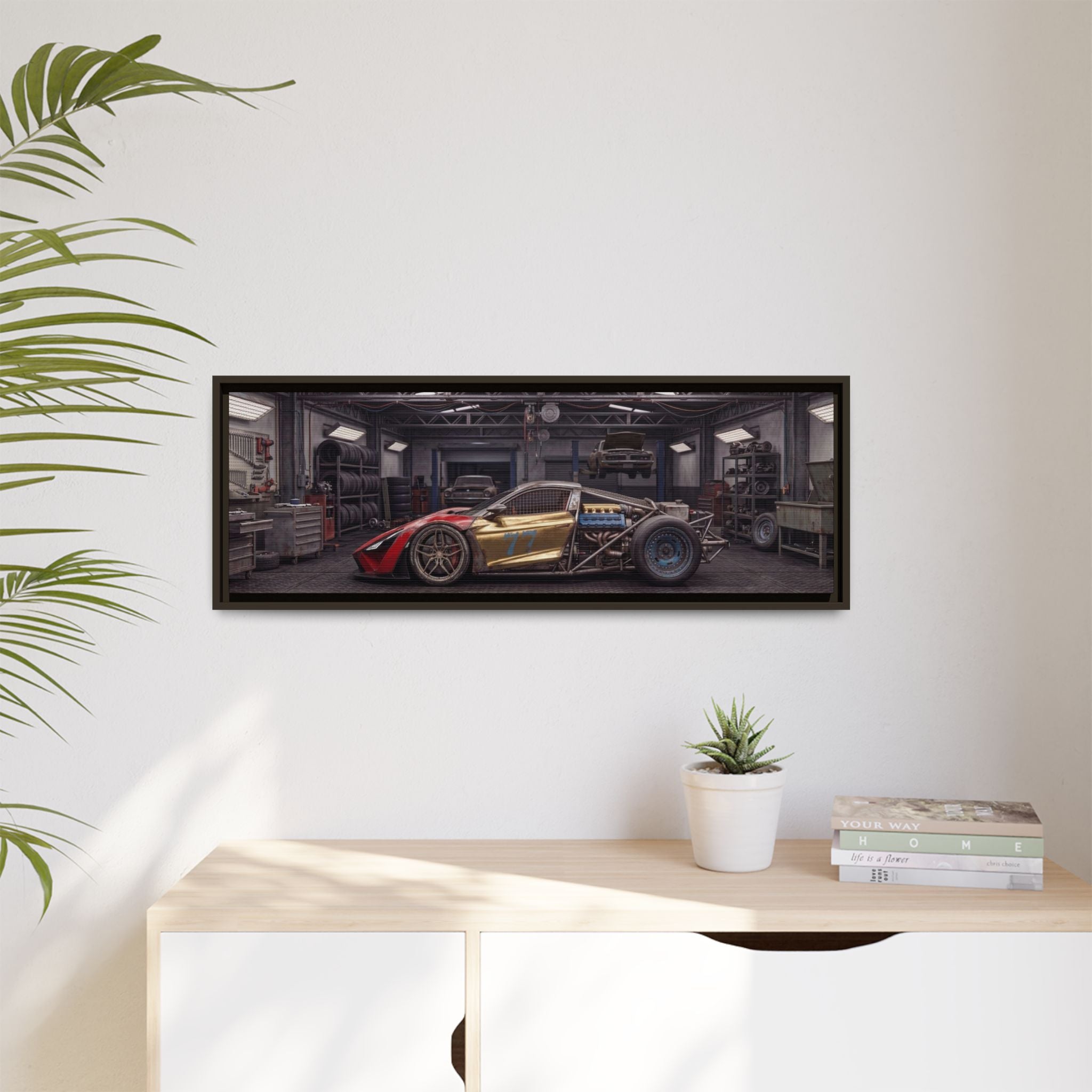 Framed Matte Canvas Supercar Rat Rod - Car Garage Wall Art